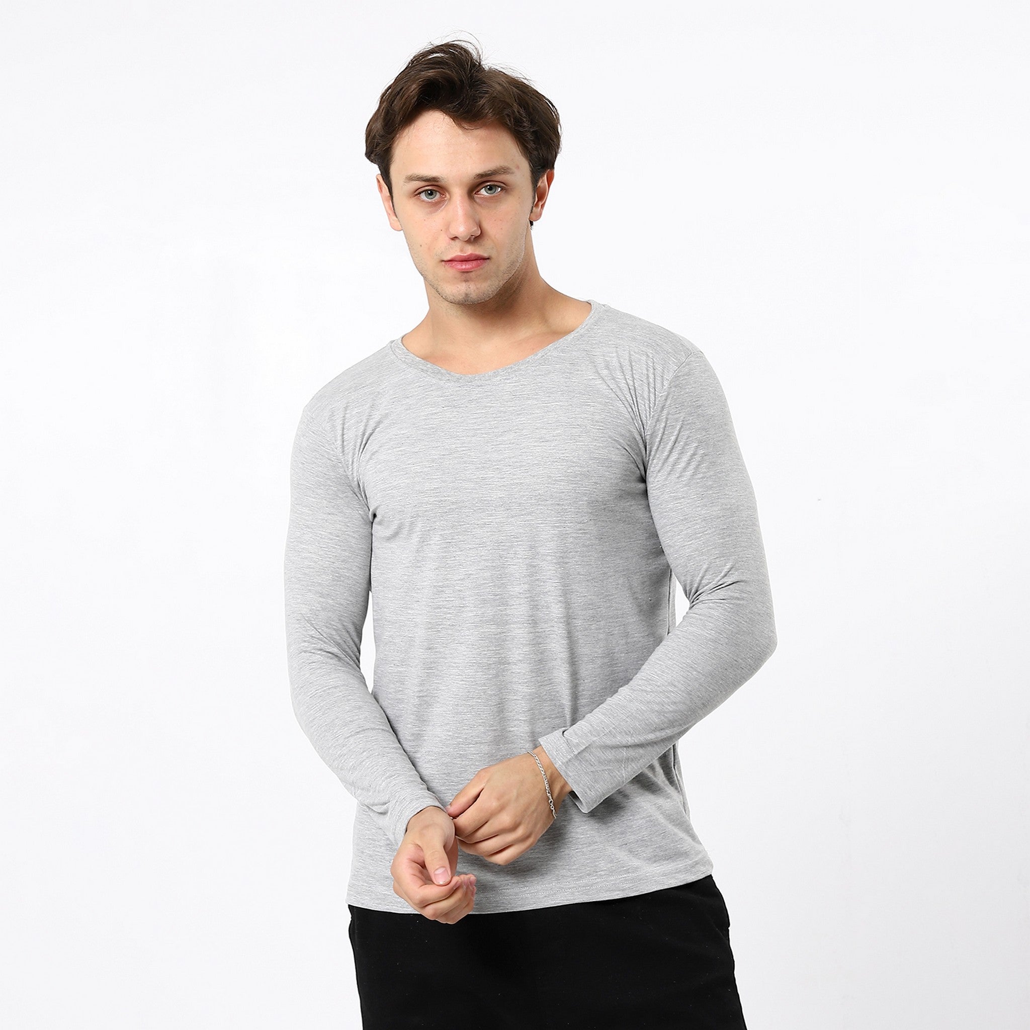 Wide Round Coin Grey Basic Tees