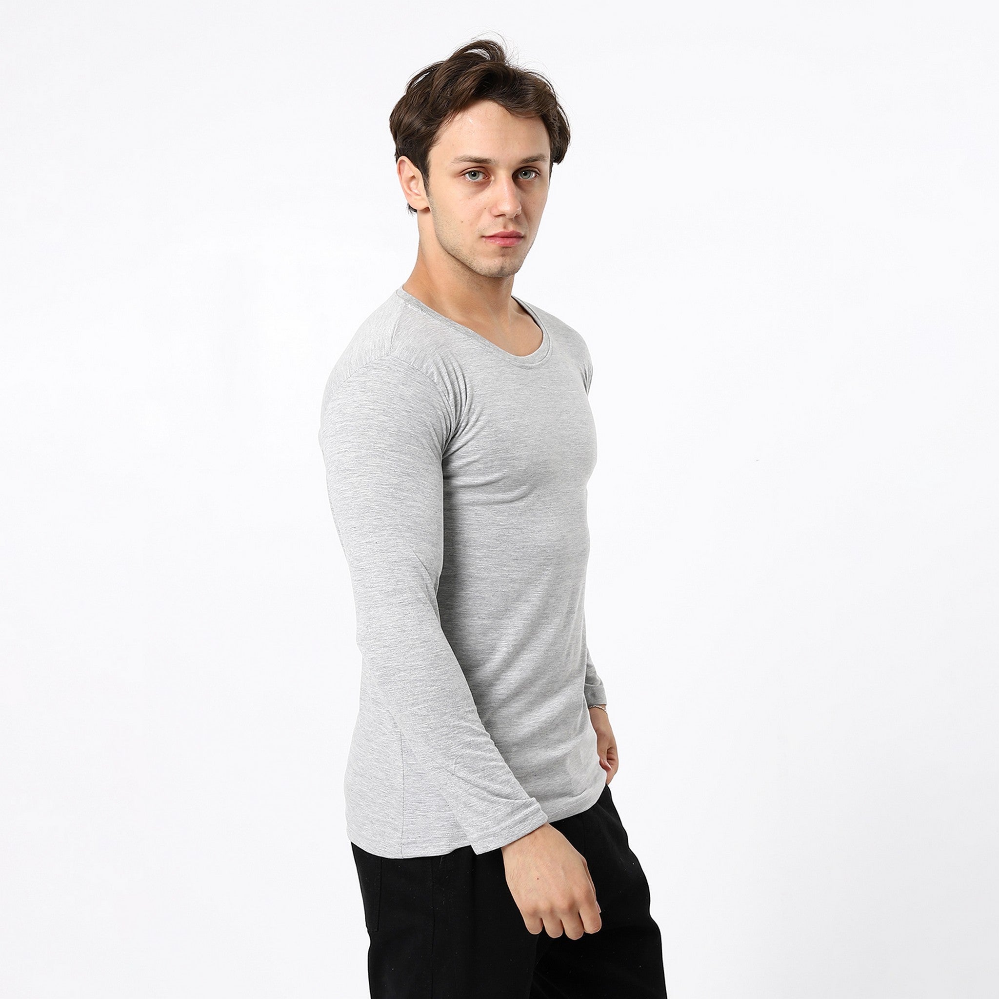 Wide Round Coin Grey Basic Tees