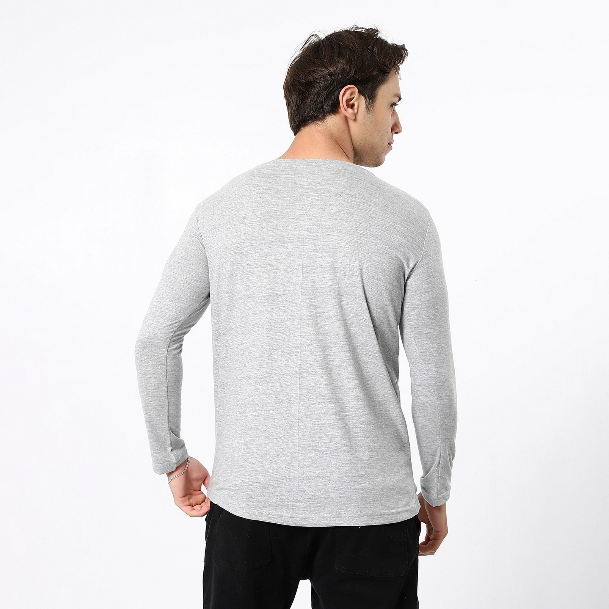 Wide Round Coin Grey Basic Tees