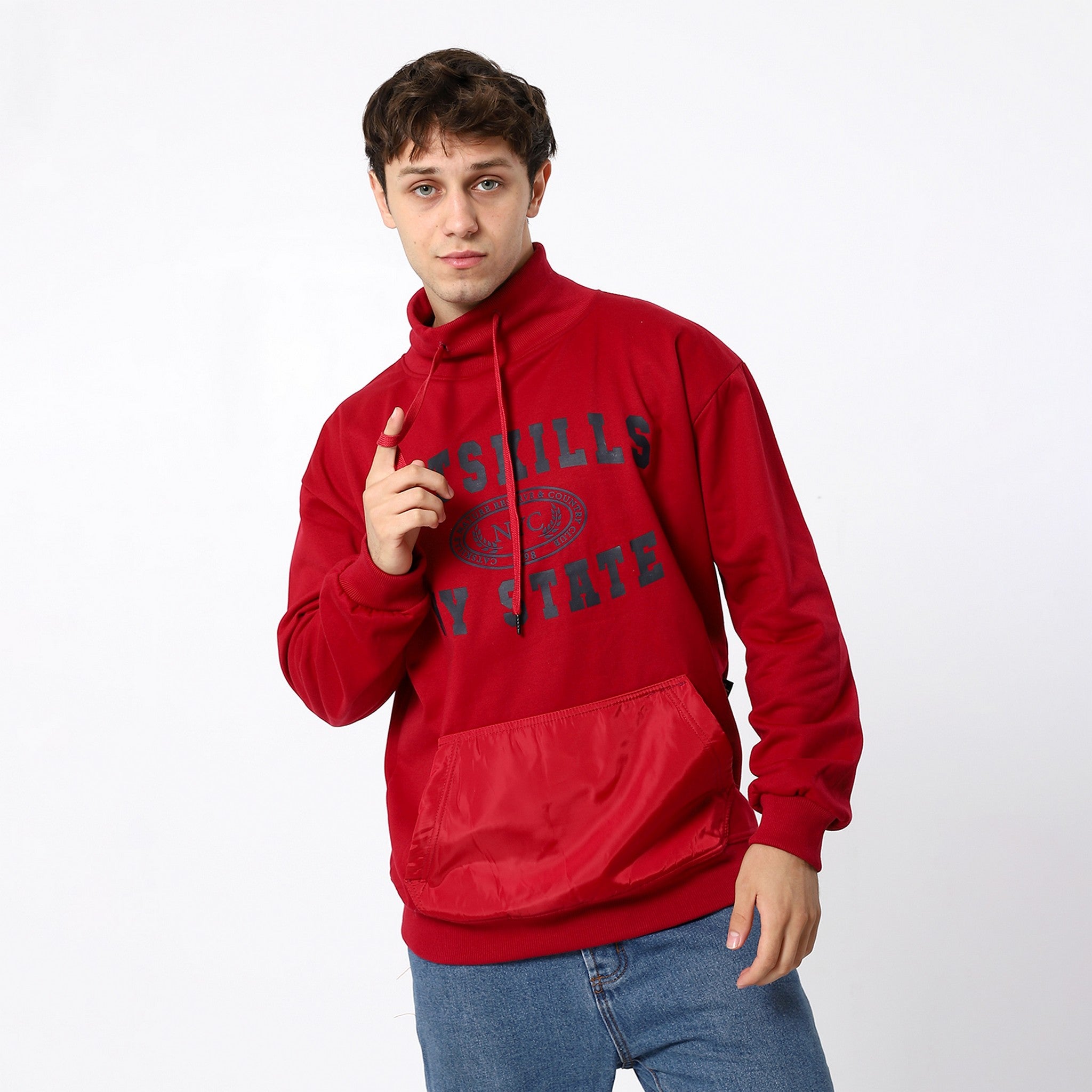 Printed Stylish Candy Red Sweatshirt