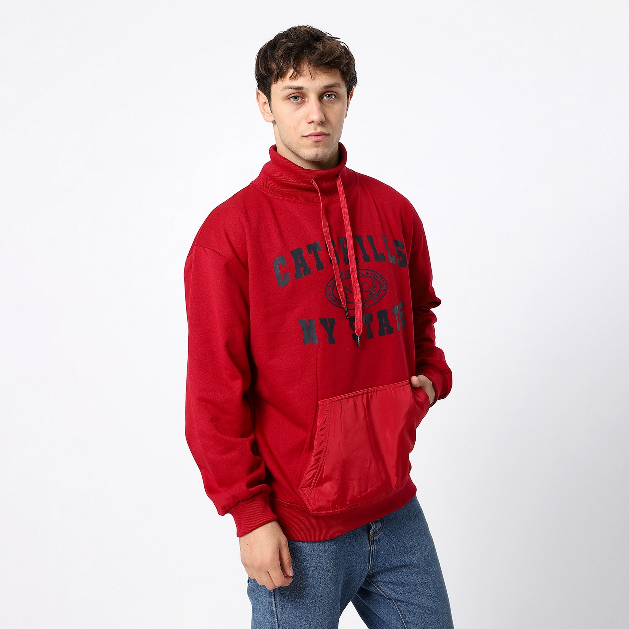 Printed Stylish Candy Red Sweatshirt