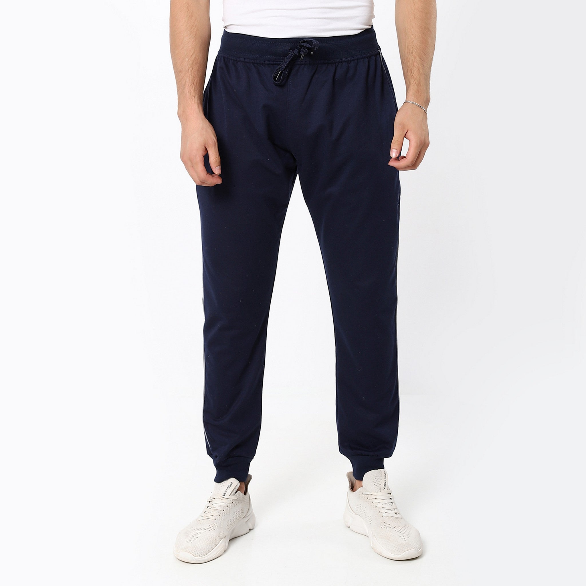 Plain Navy Blue Slim Active Joggers