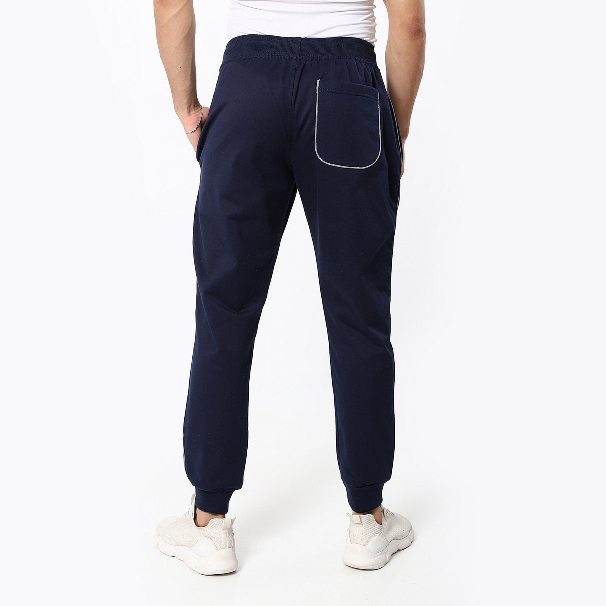 Plain Navy Blue Slim Active Joggers