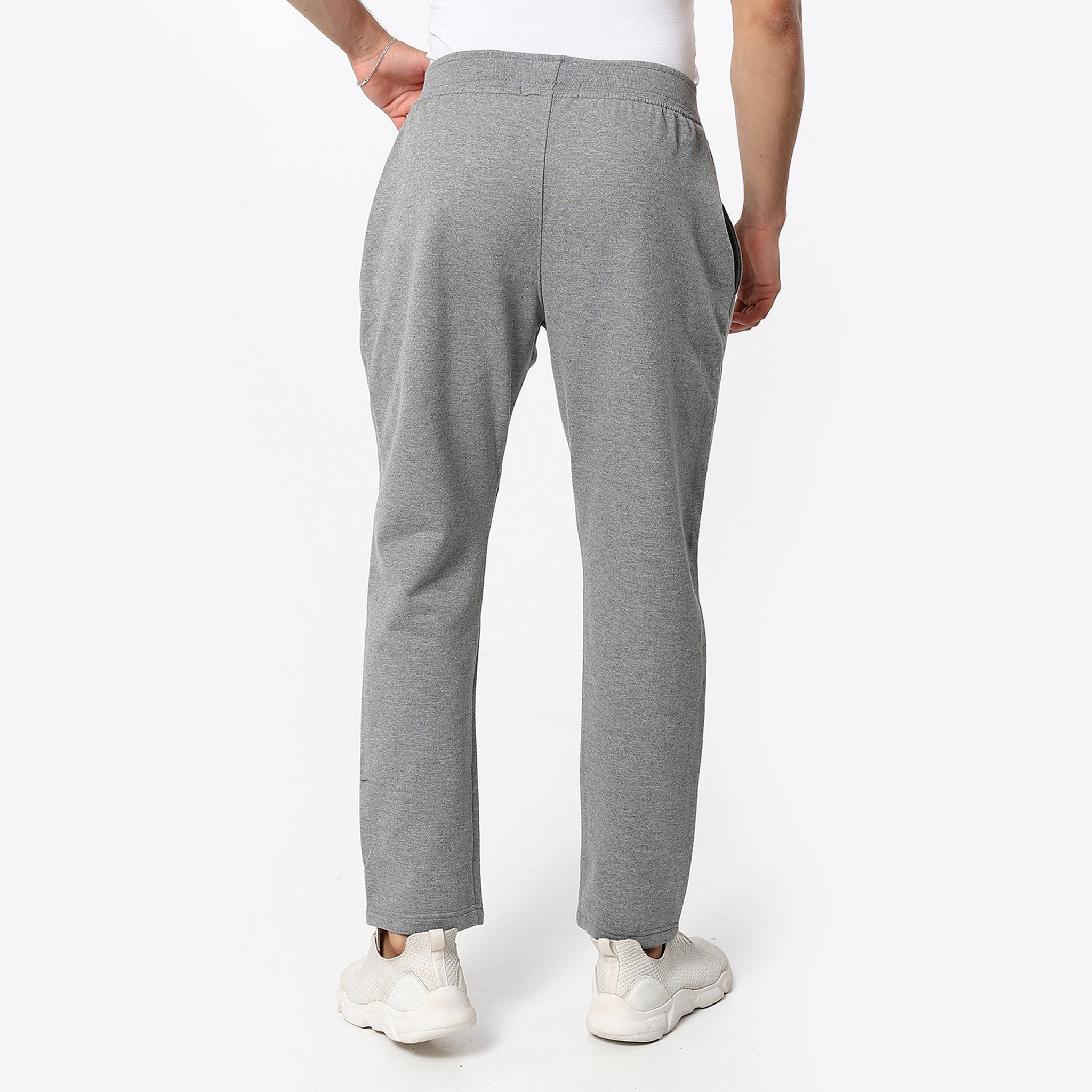 Elastic Waist Fossil Grey Trendy Pants