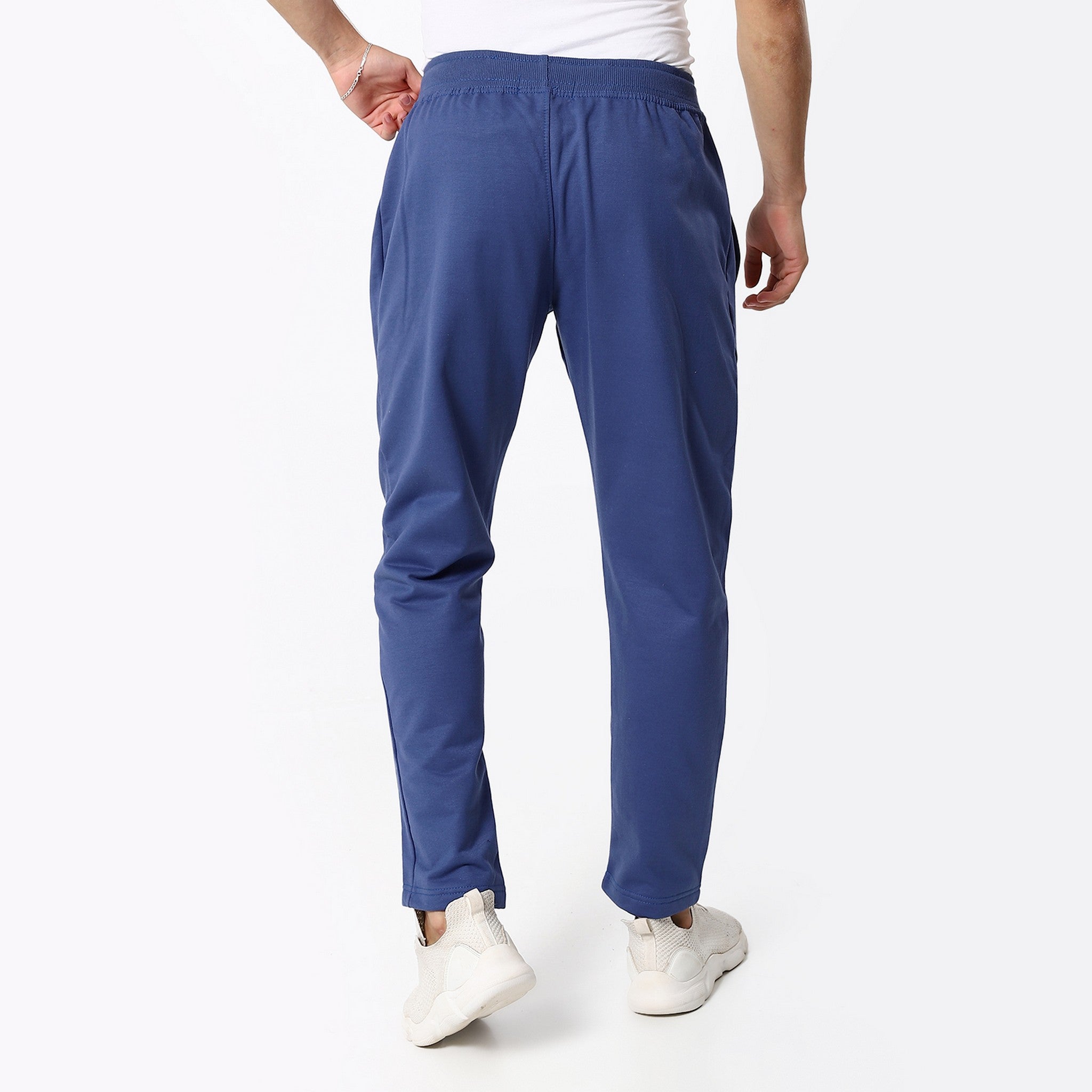 Steel Blue Elastic Trendy Sweatpants