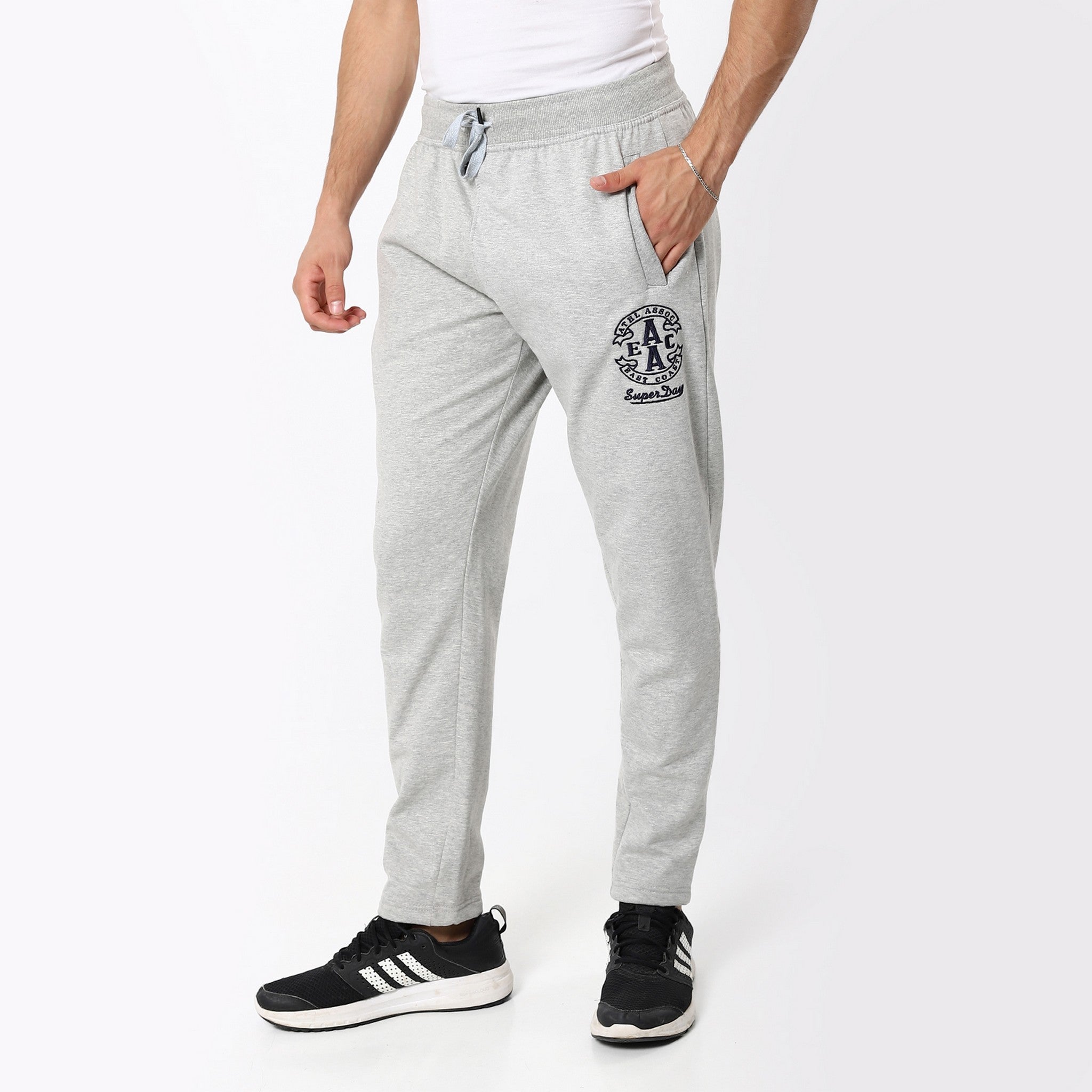 Cloud Grey Elastic Trendy Sweatpants