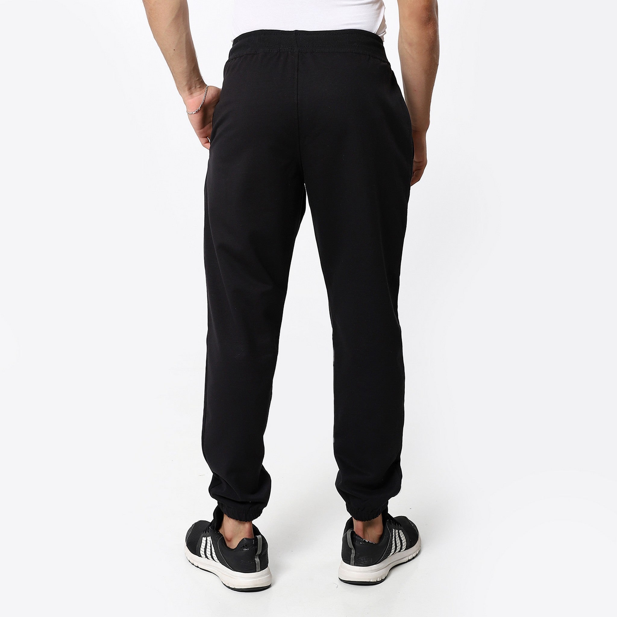 Plain Elastic Comfy Black Sweatpants