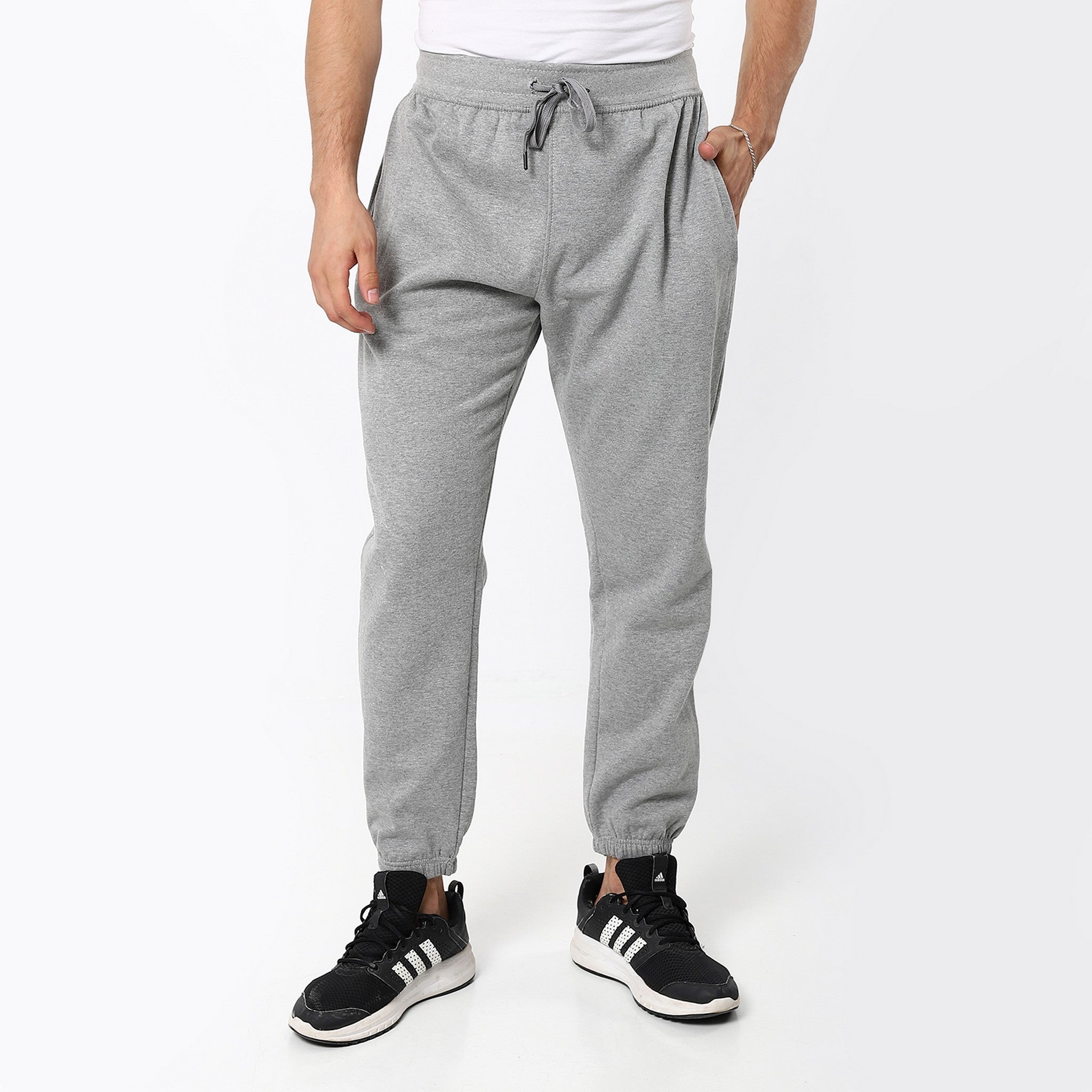 Heather Elastic Comfy Coin Grey Sweatpants