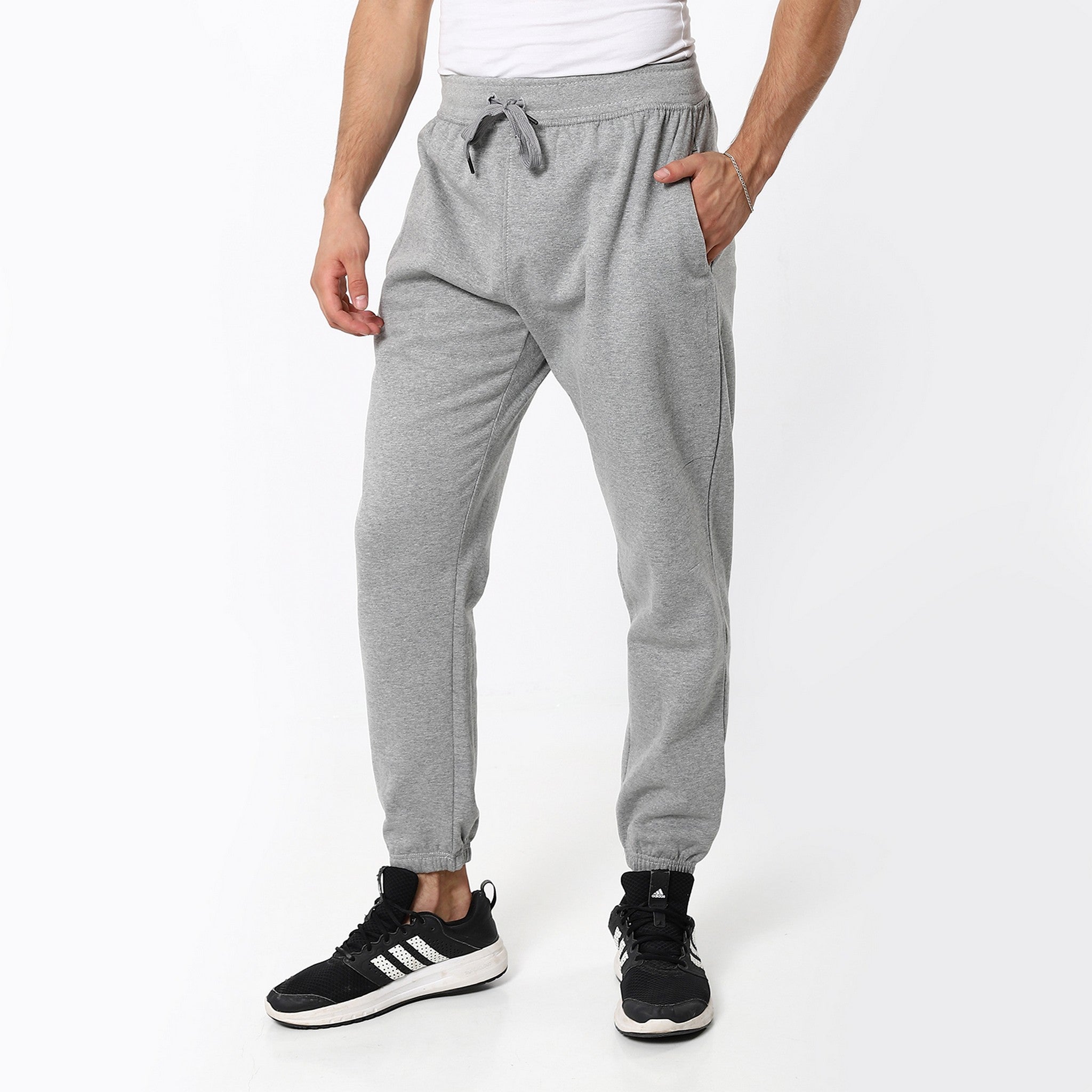 Heather Elastic Comfy Coin Grey Sweatpants