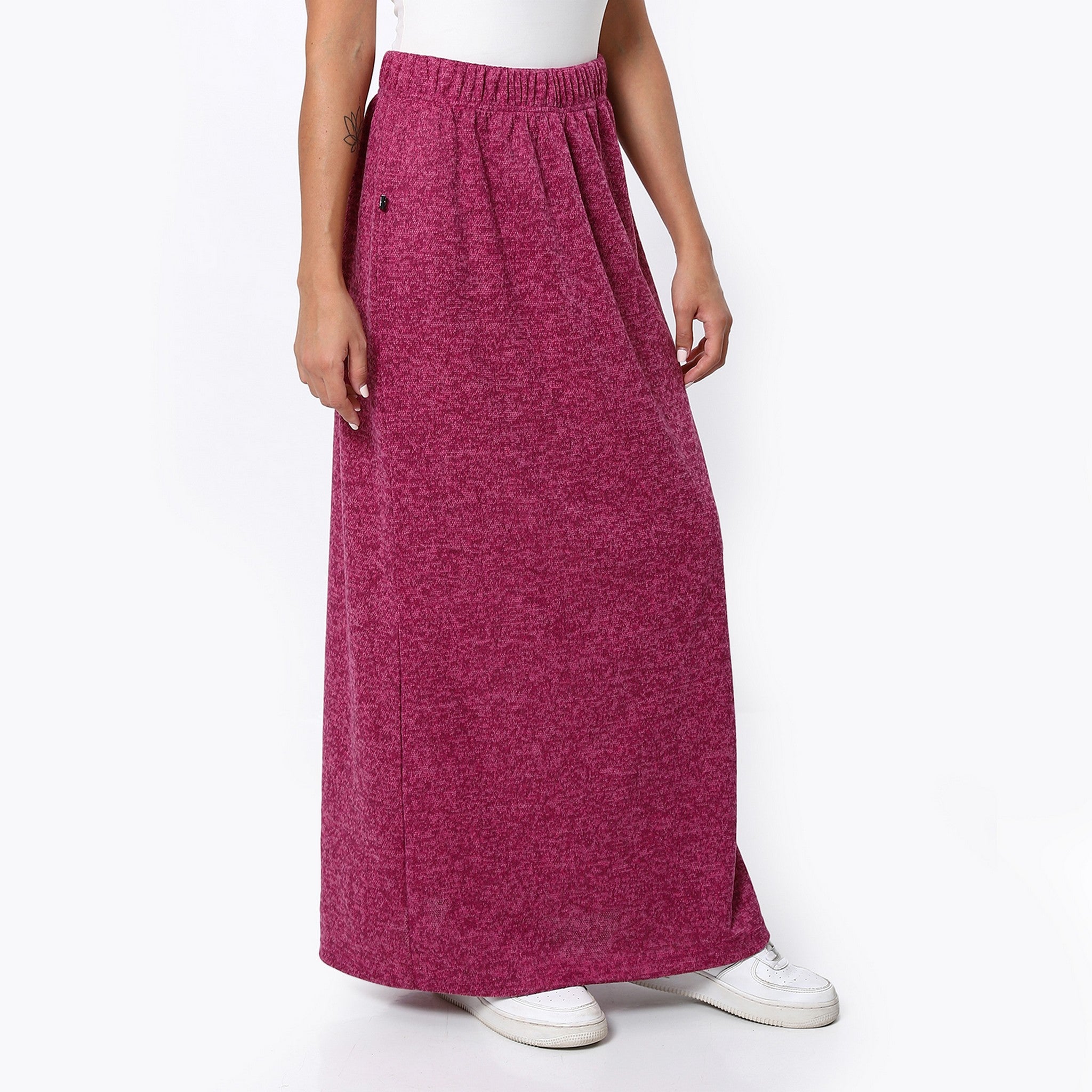 Punch Pink Heather Long Skirt