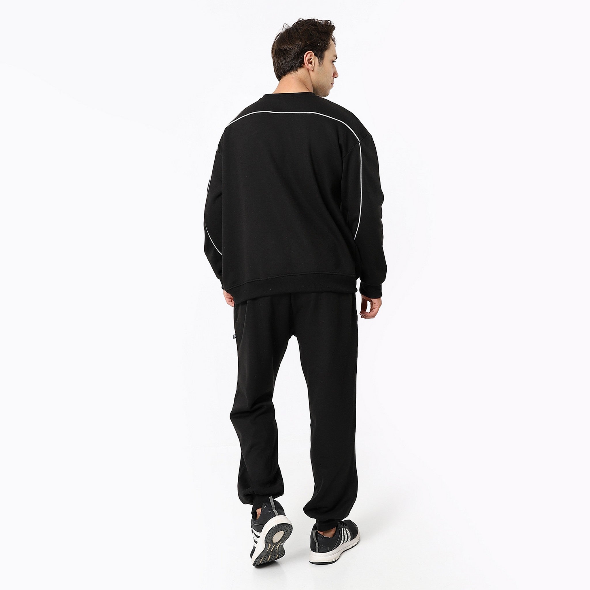 Black Plain Trendy Tracksuit Set