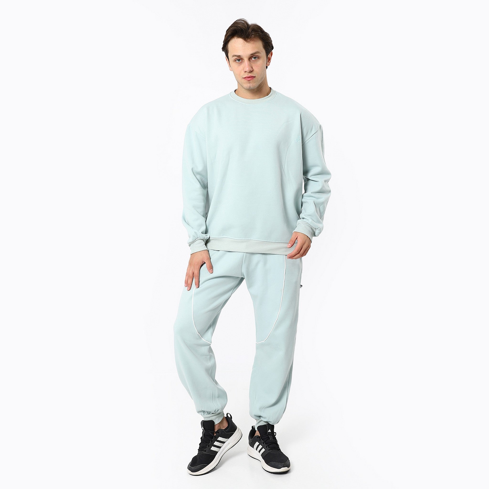 Bright Mint Plain Trendy Tracksuit Set