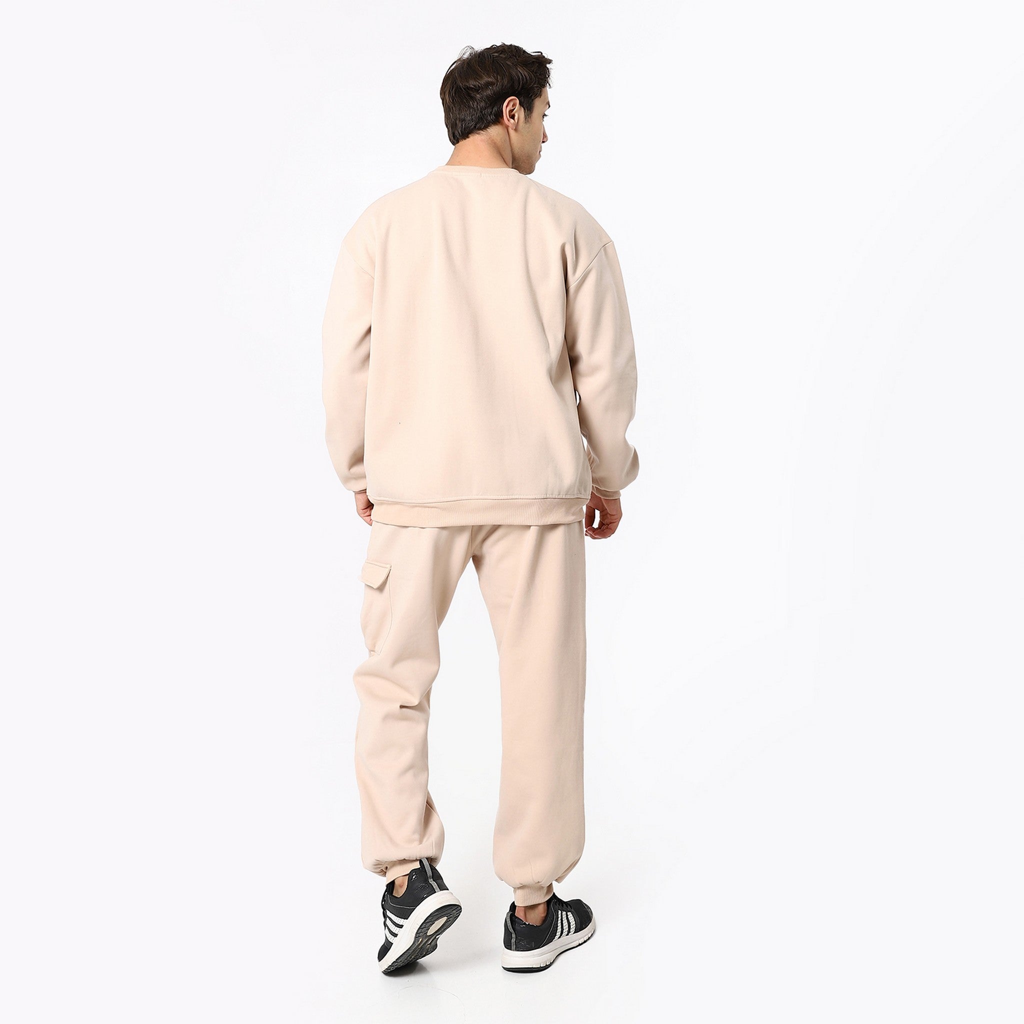 Casual Vanilla Plain Comfy Tracksuit Set