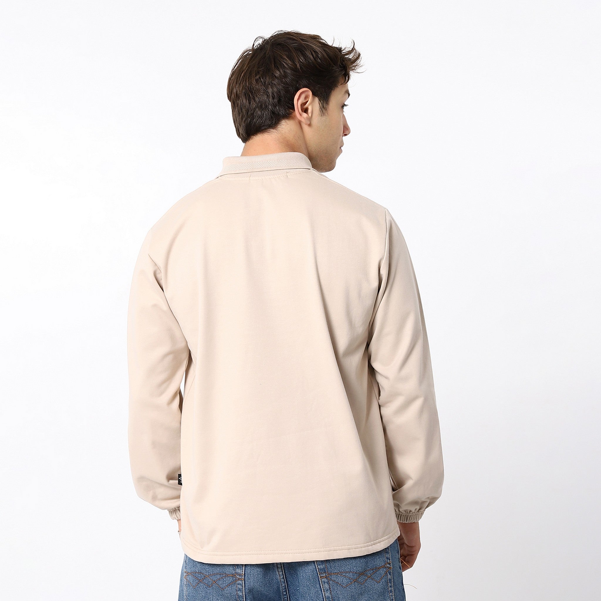 Buff Beige With Elastic Cuffs Sweatshirt