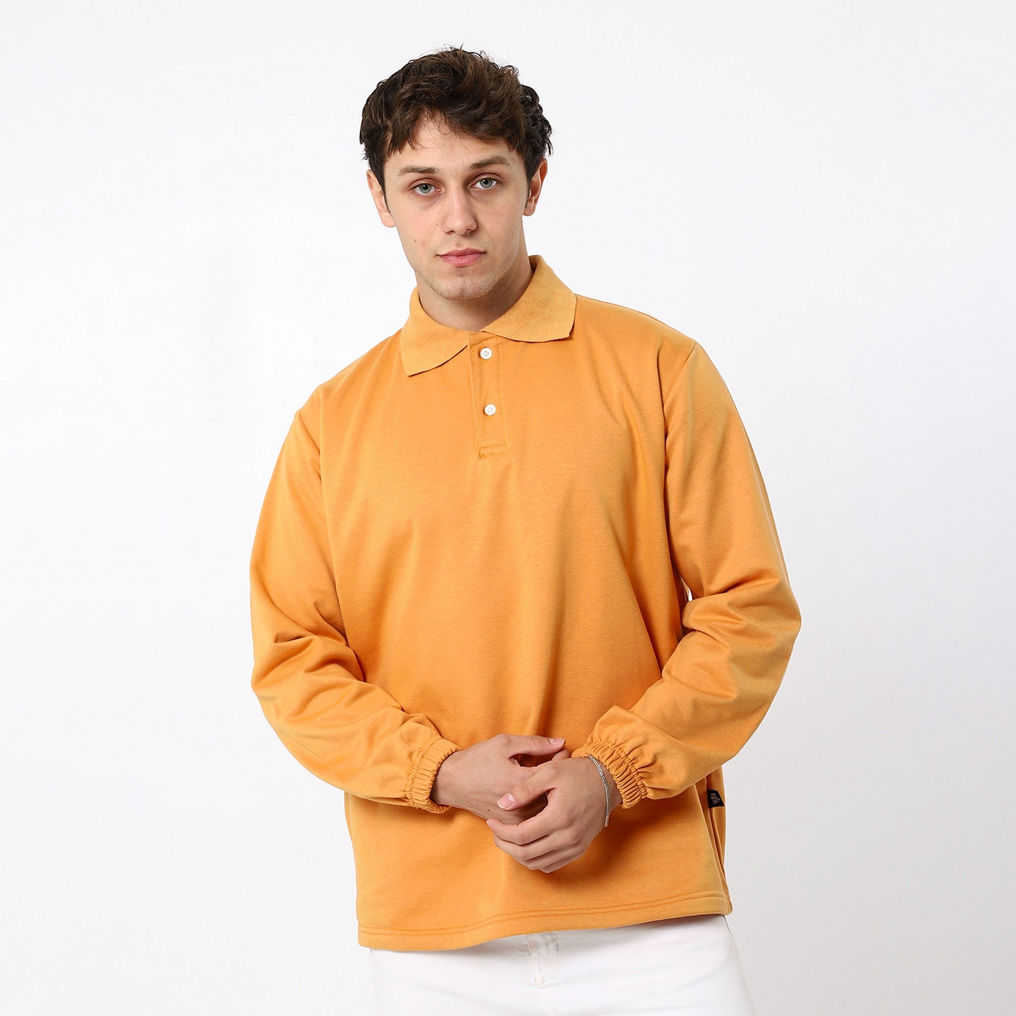 Tiger Orange With Elastic Cuffs Sweatshirt