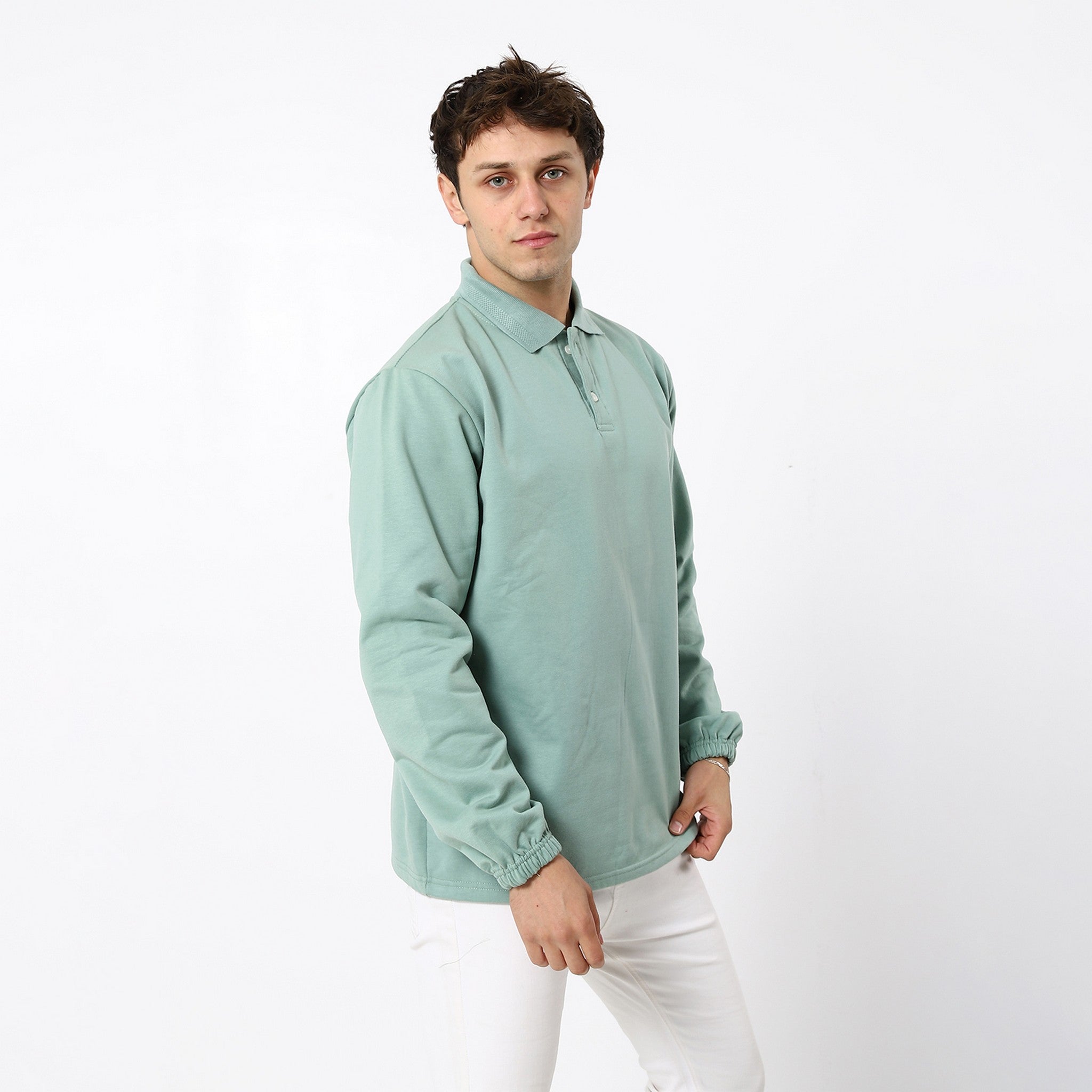 Pale Mint With Elastic Cuffs Sweatshirt