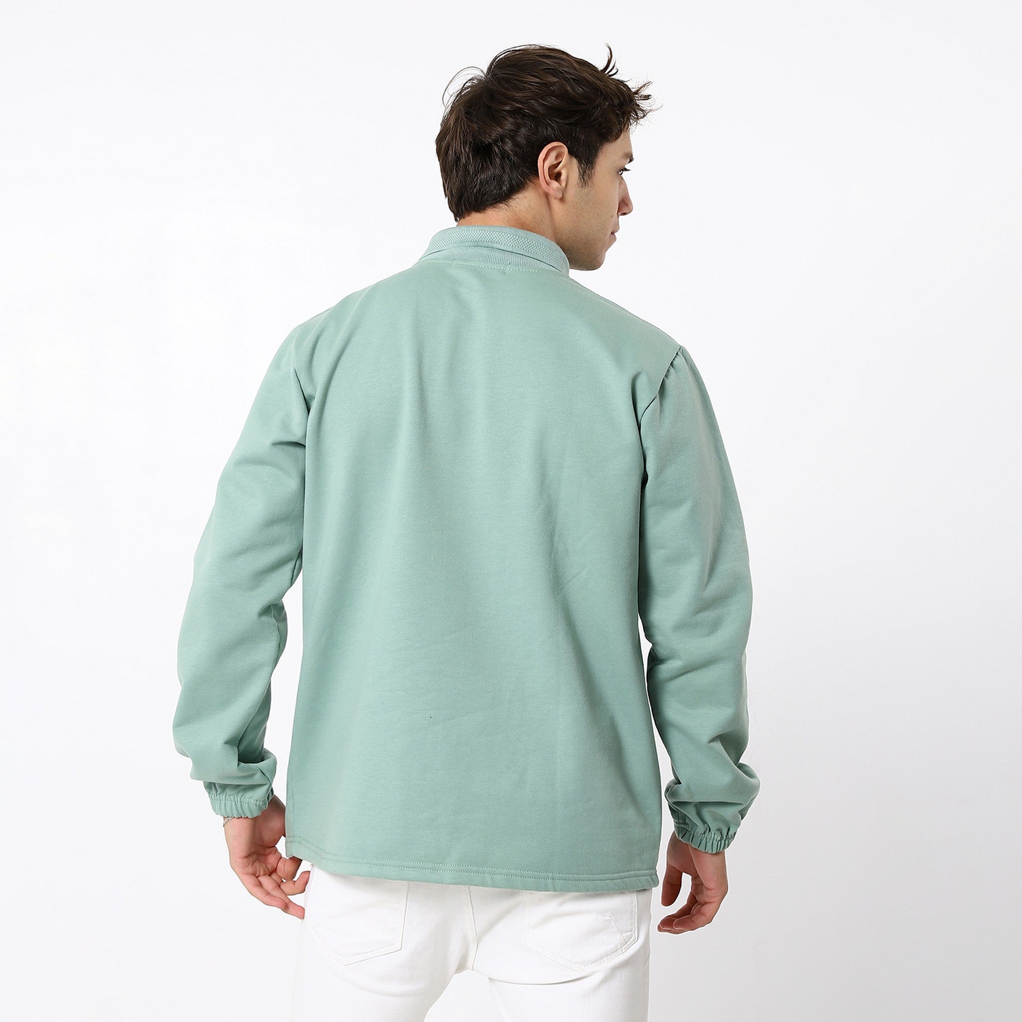 Pale Mint With Elastic Cuffs Sweatshirt