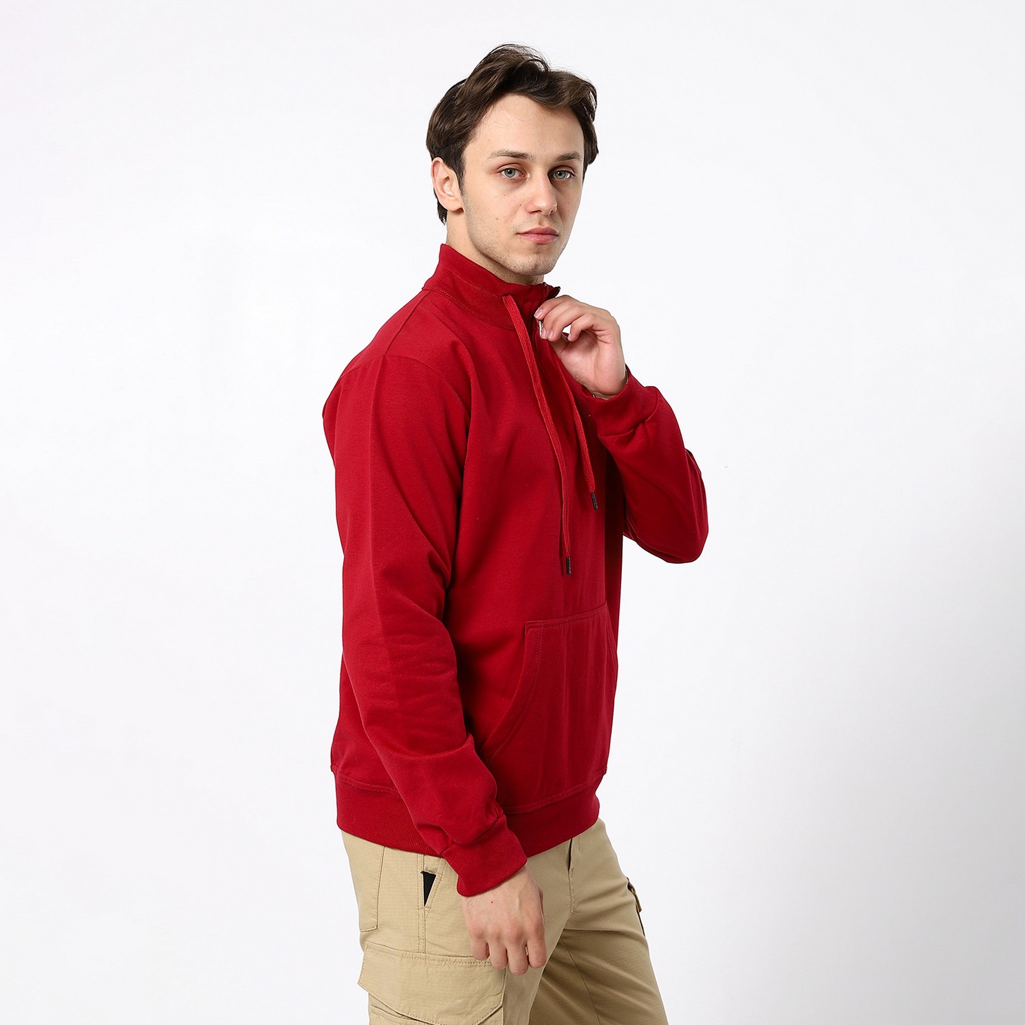 Crimson Red Plain Comfy Sweatshirt