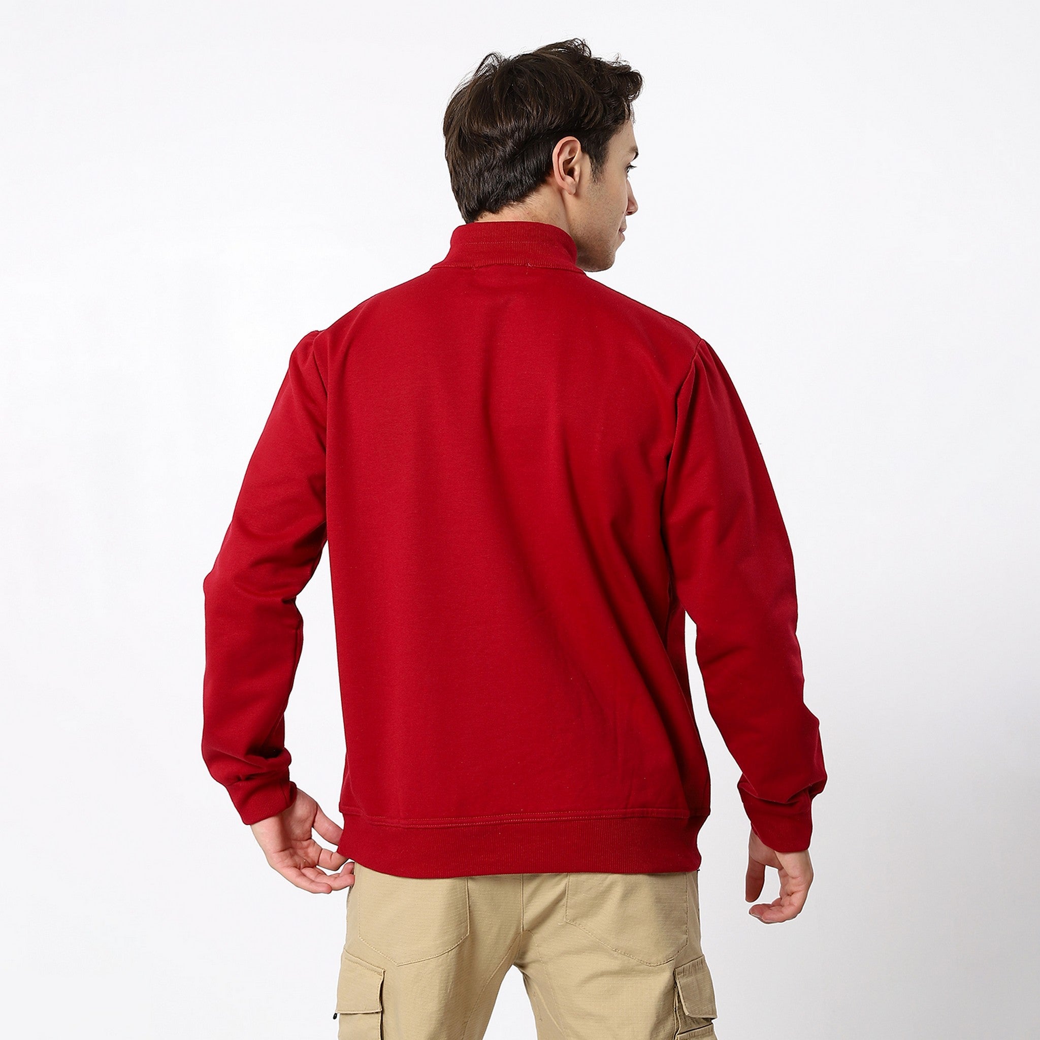 Crimson Red Plain Comfy Sweatshirt