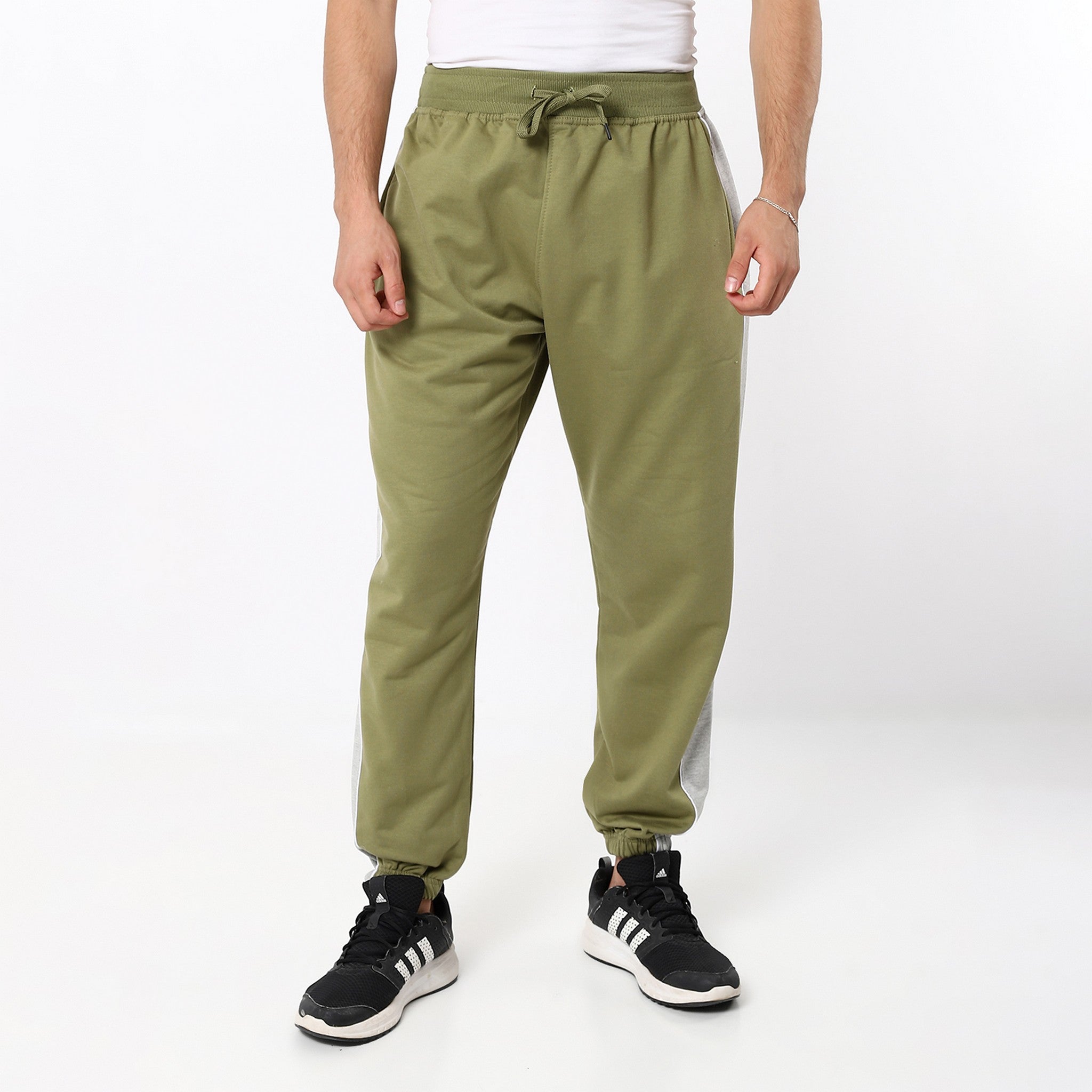 Plain Army Green With Touch Of Grey Sweatpants