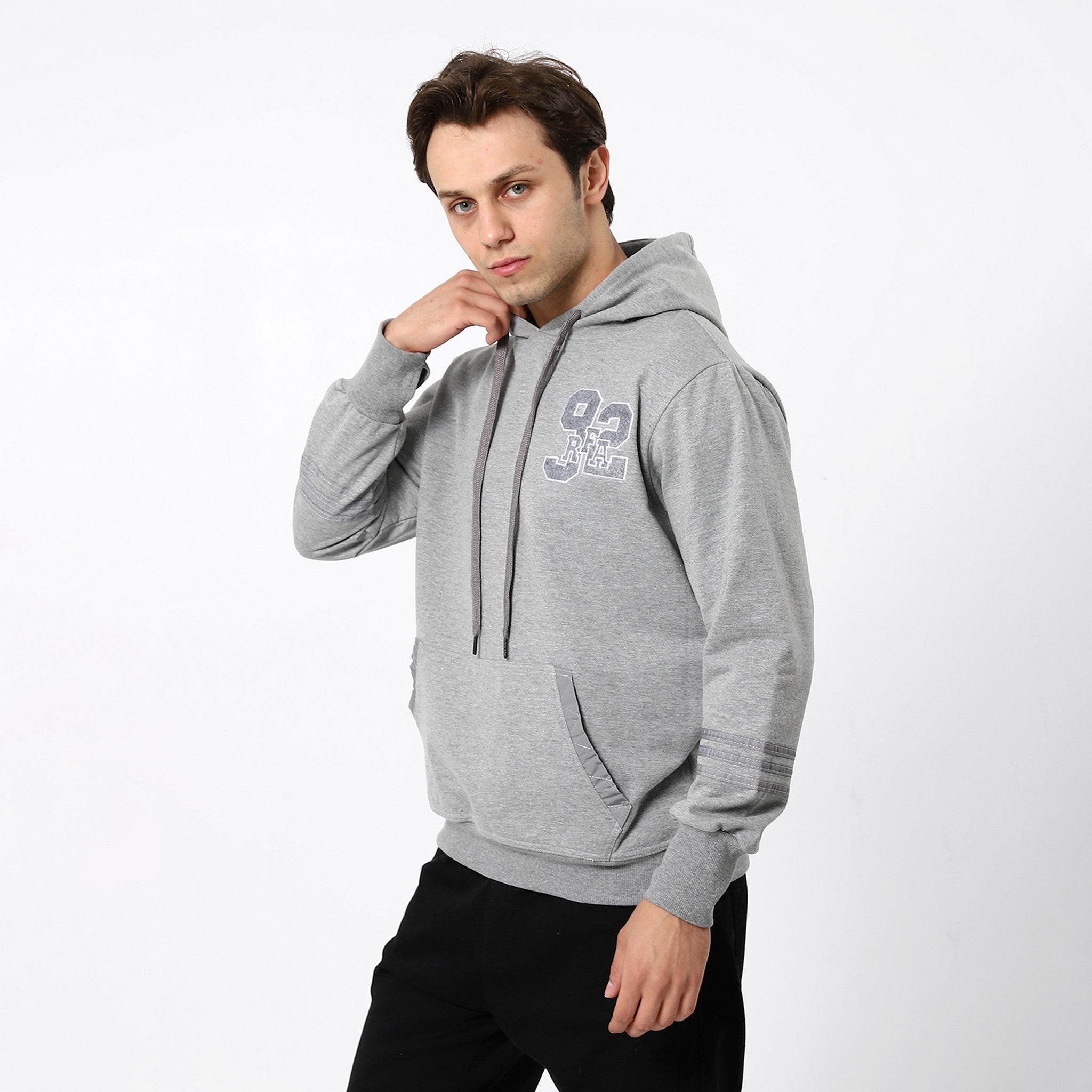 Comfy Heather Fossil Grey Trendy Hoodie