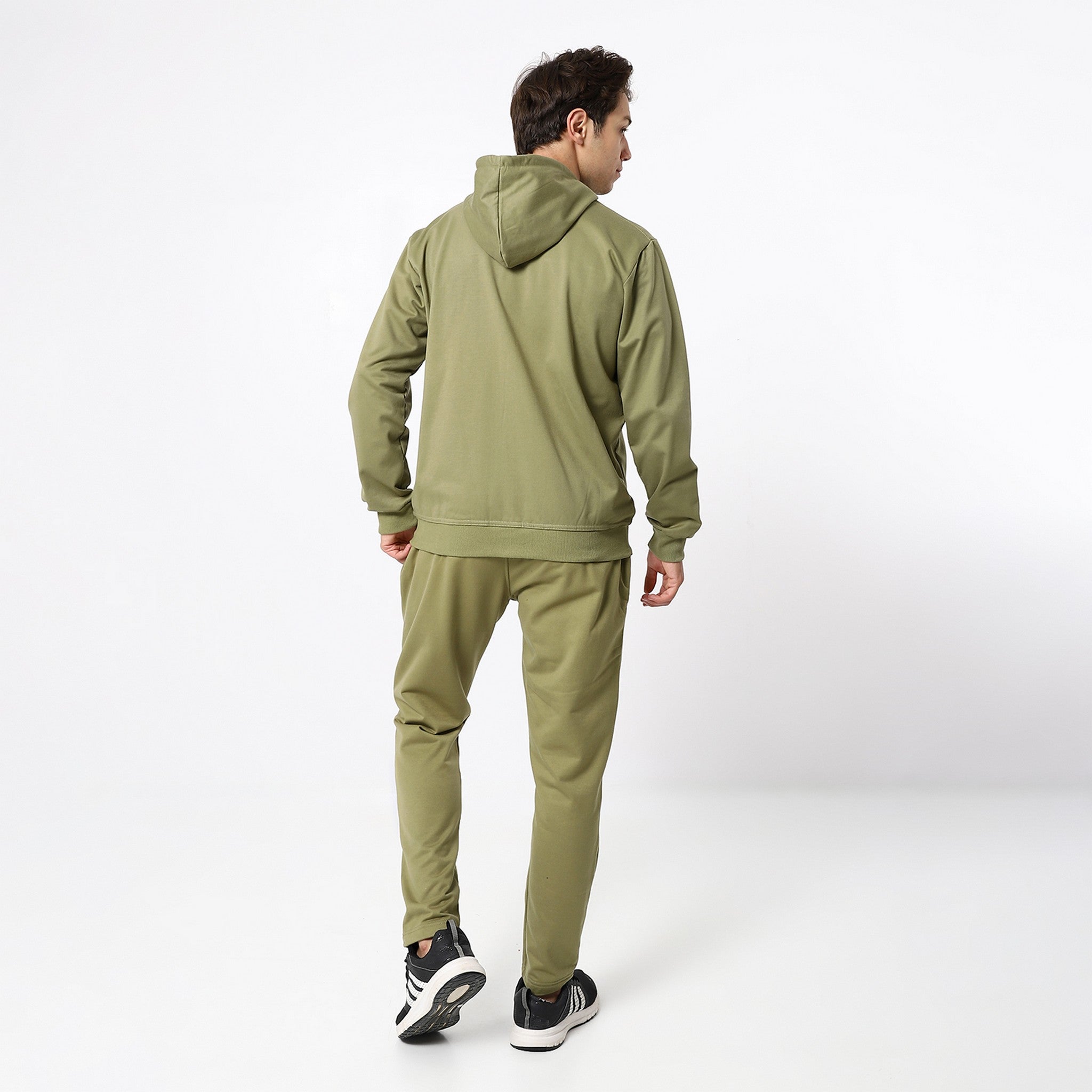 Stitched Army Green Comfy Tracksuit Set