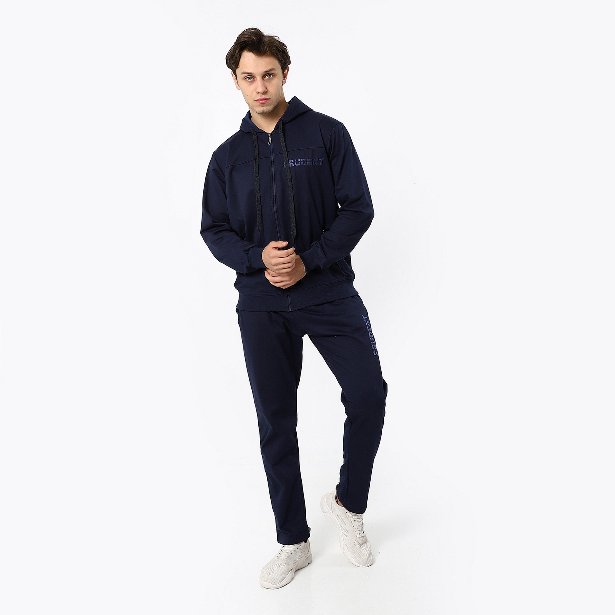 Stitched Navy Blue Comfy Tracksuit Set