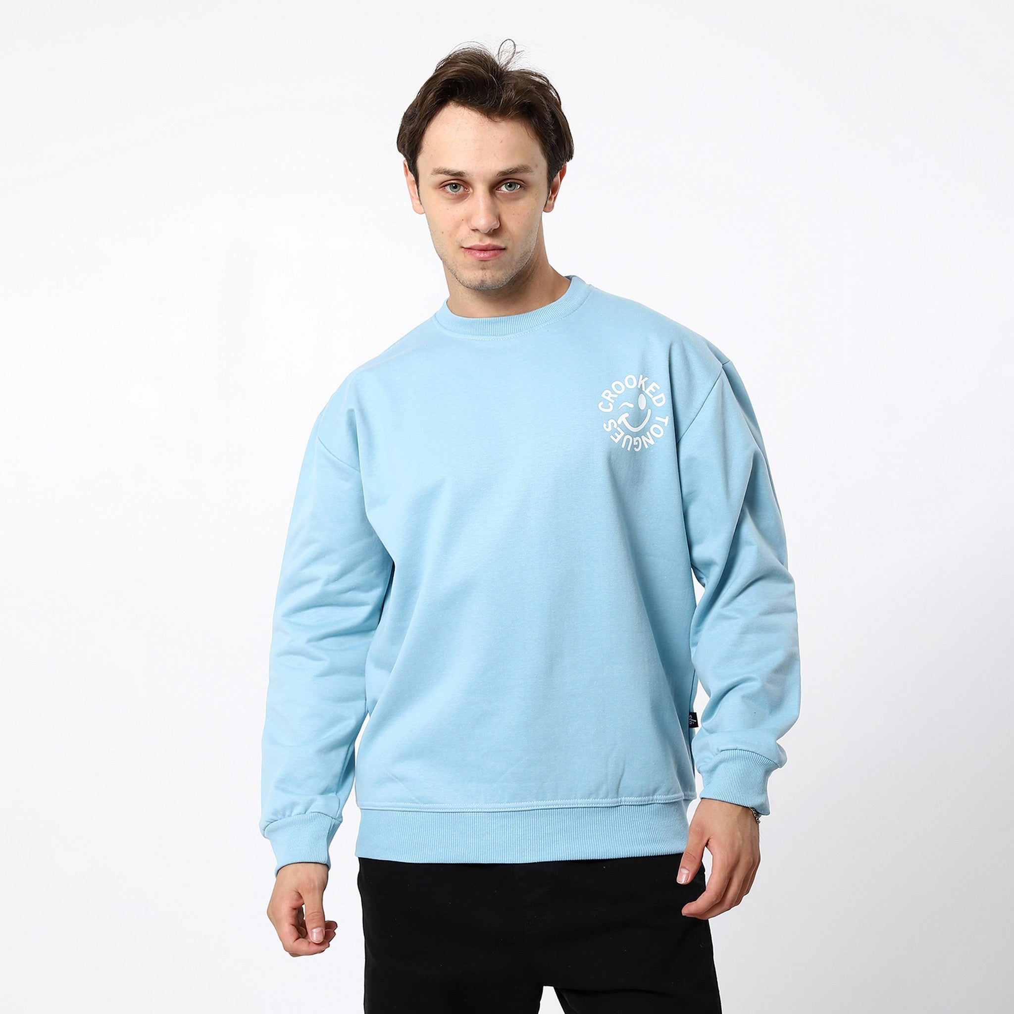 Back Prints Baby Blue Sweatshirt