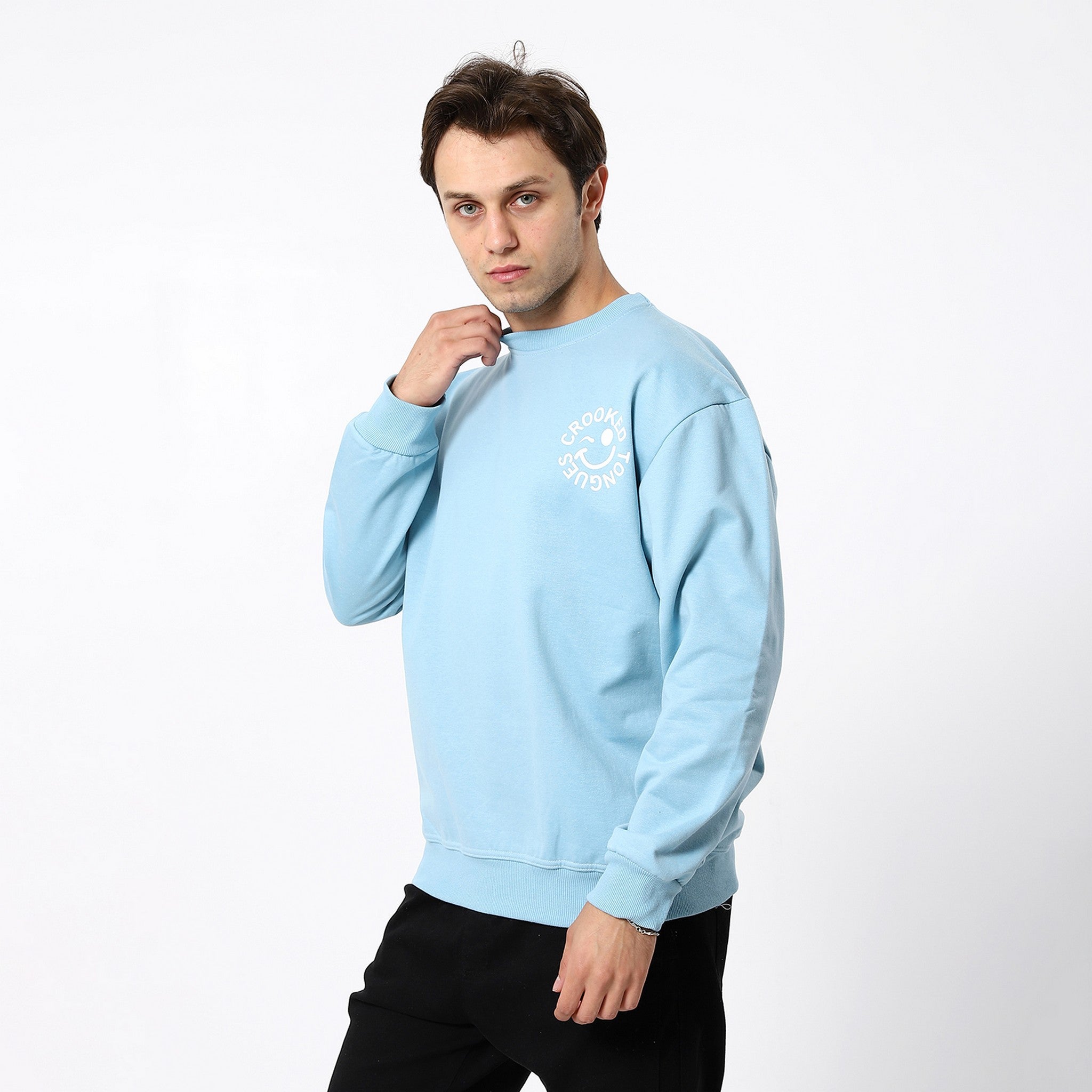 Back Prints Baby Blue Sweatshirt