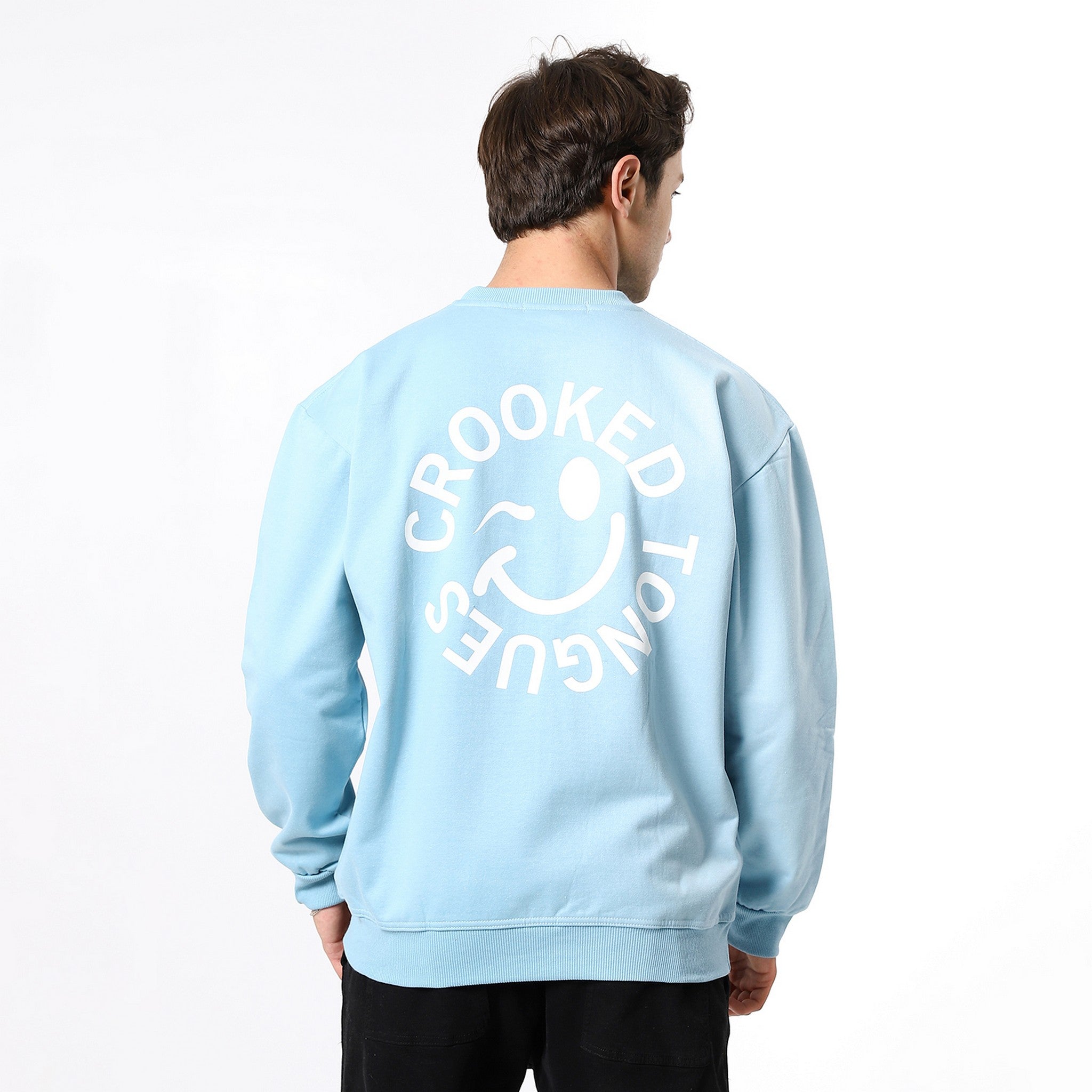 Back Prints Baby Blue Sweatshirt