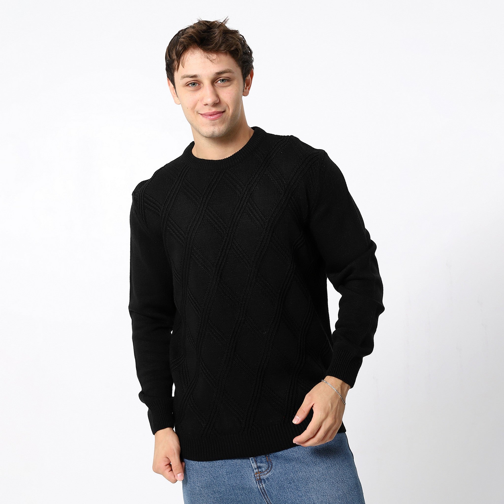 Crew Knitted Black Pullover