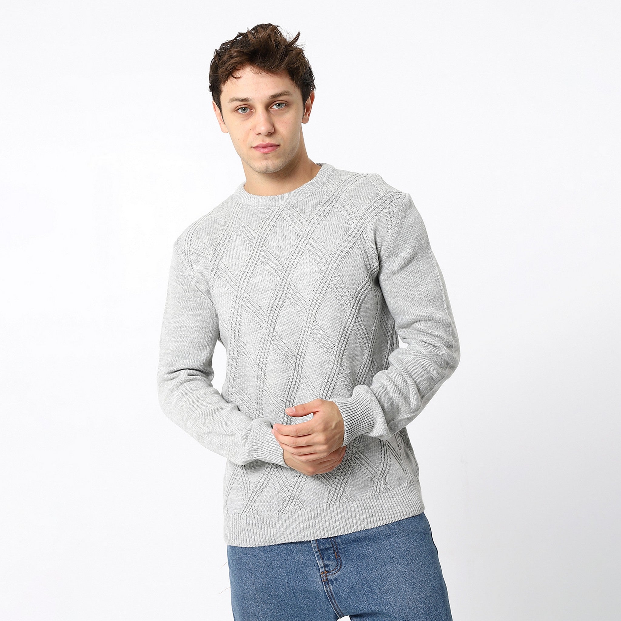 Crew Knitted Cloud Grey Pullover