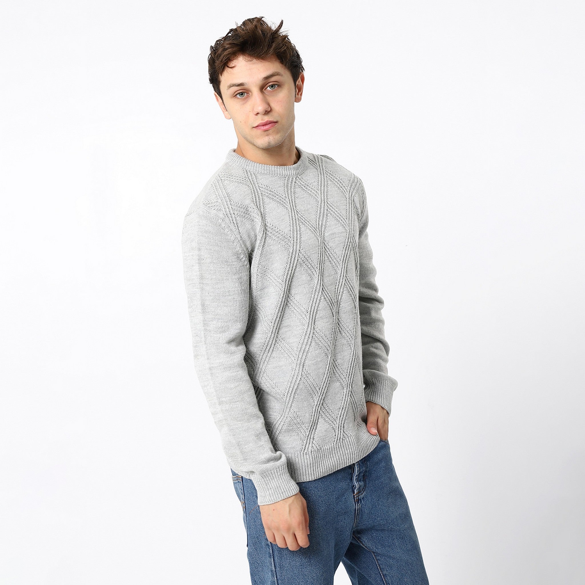 Crew Knitted Cloud Grey Pullover