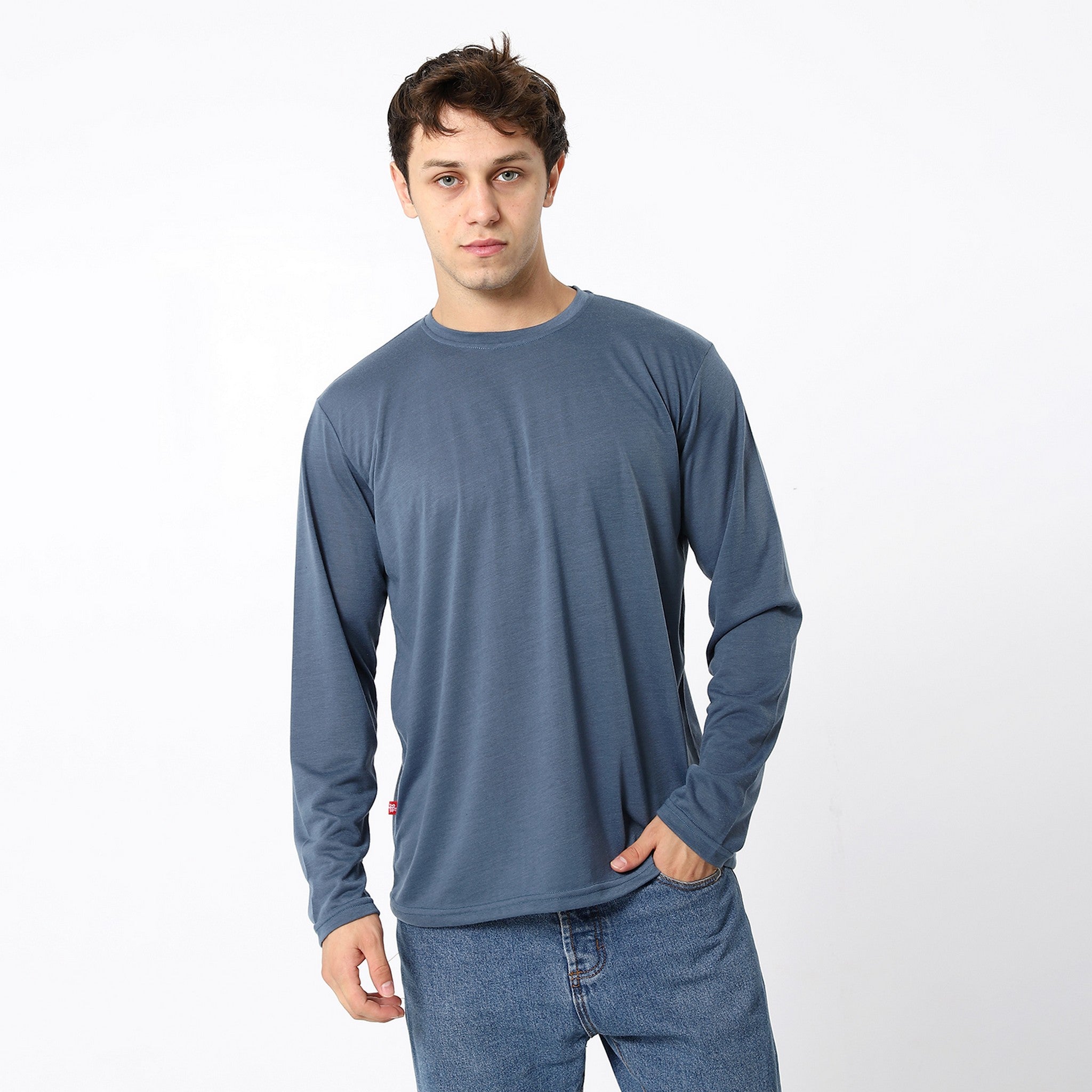 Basic Plain Steel Blue Tees