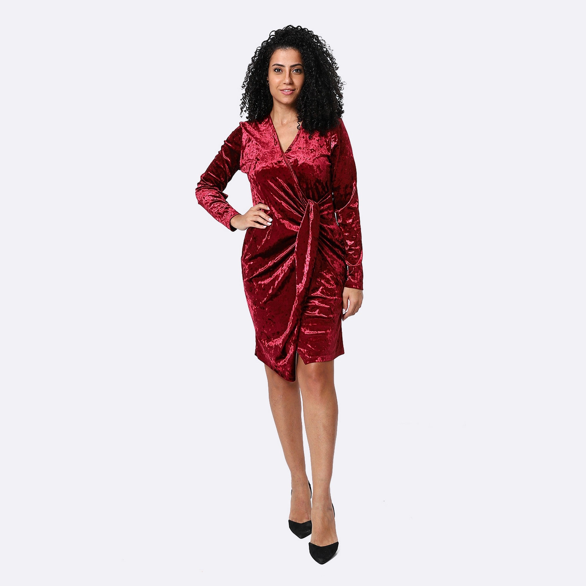 Elegant Candy Red Above-Knee Dress