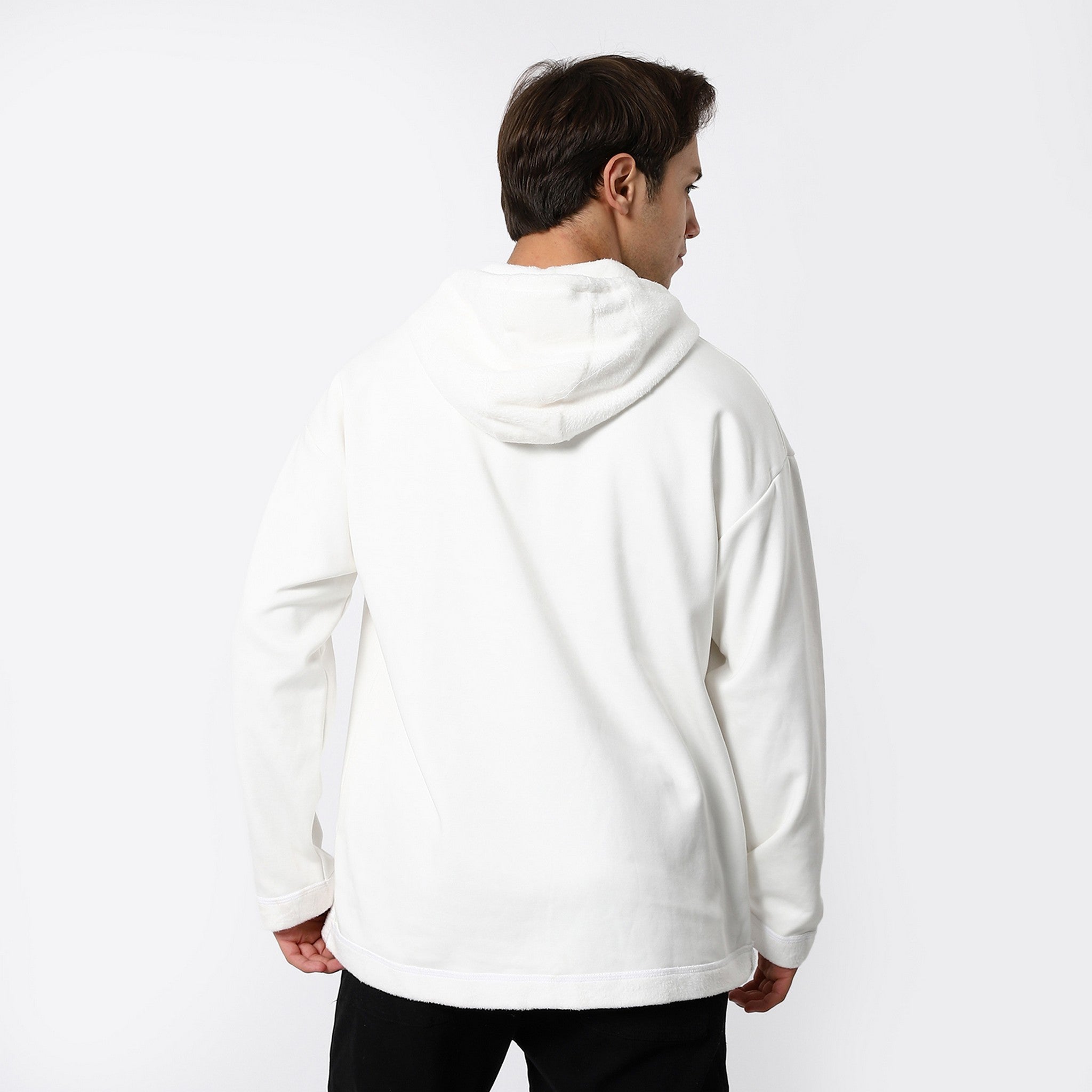 Bright White Plain Zipped Sweatshirt