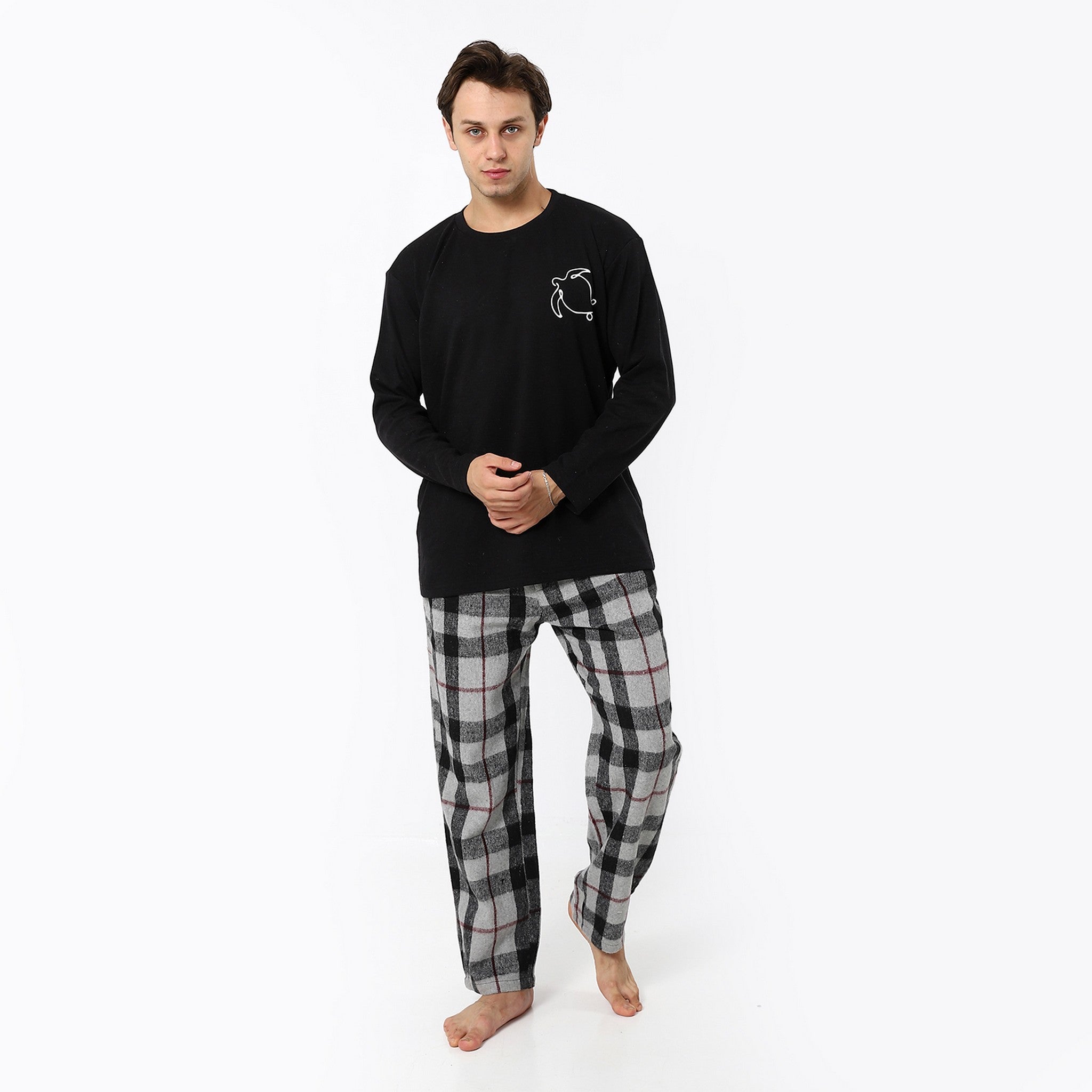 Black With Shades Of Grey Comfy Pajama Set