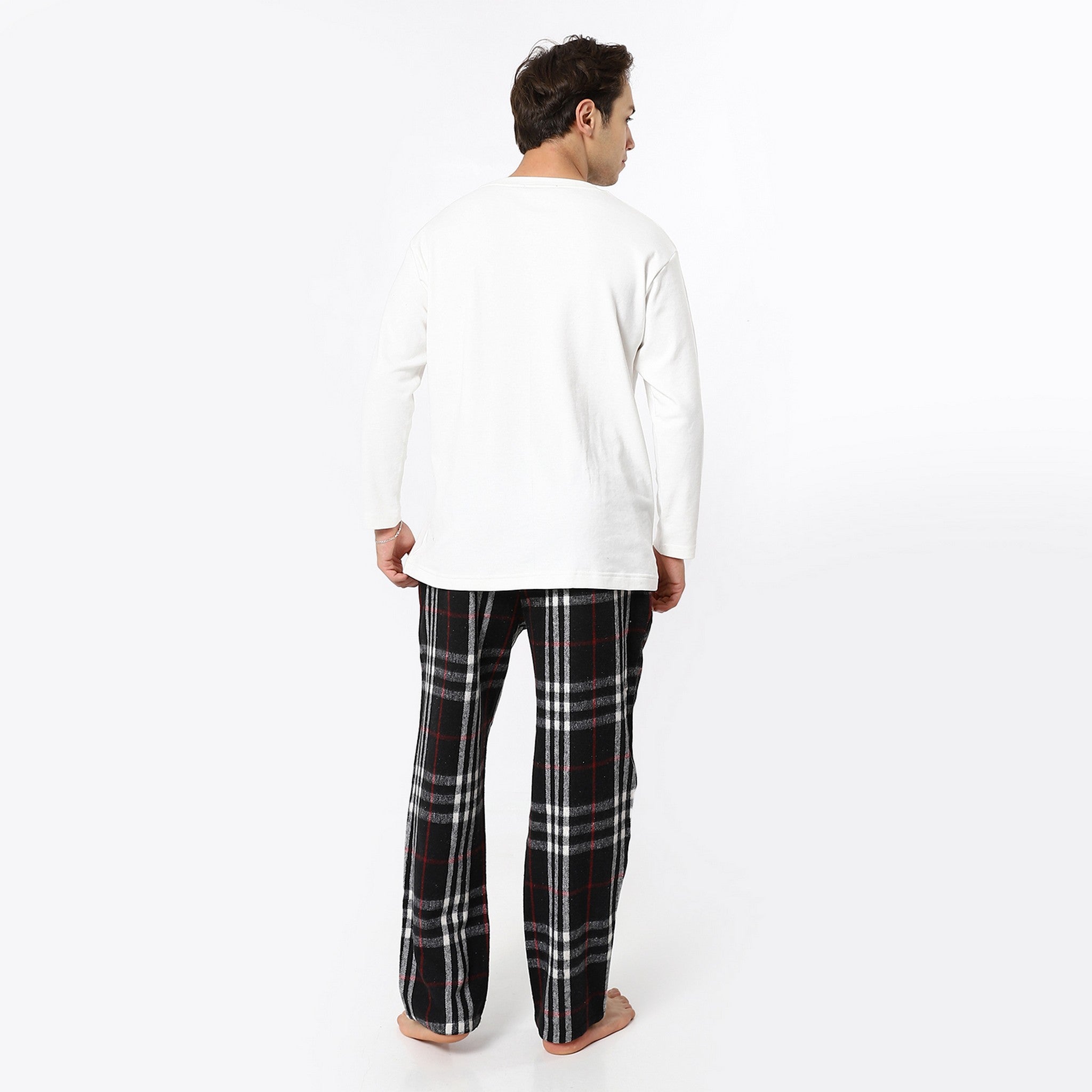 Off White Printed Top and Pants Pajama