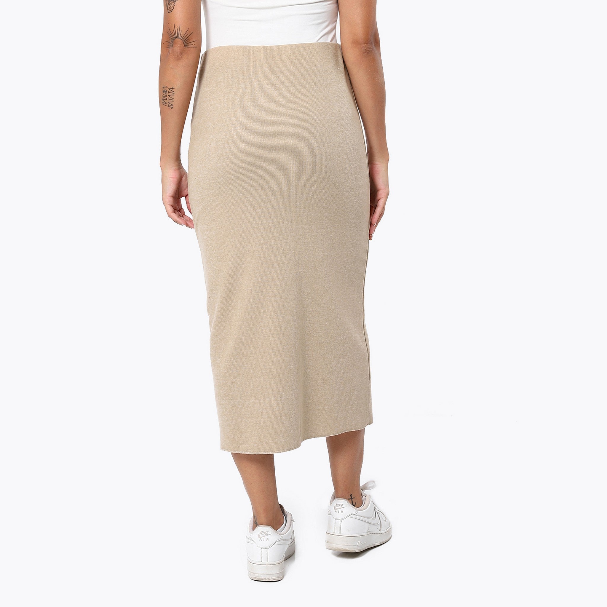 Stone Beige Heather Pencil Skirt