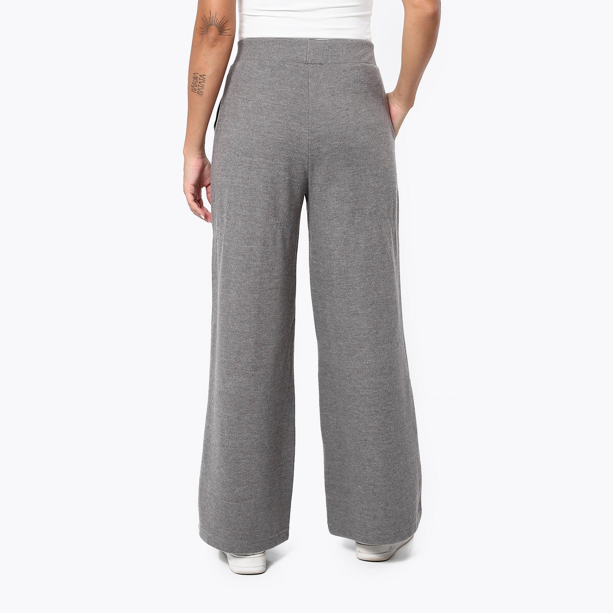 Heather Wide Leg Iron Grey Pants