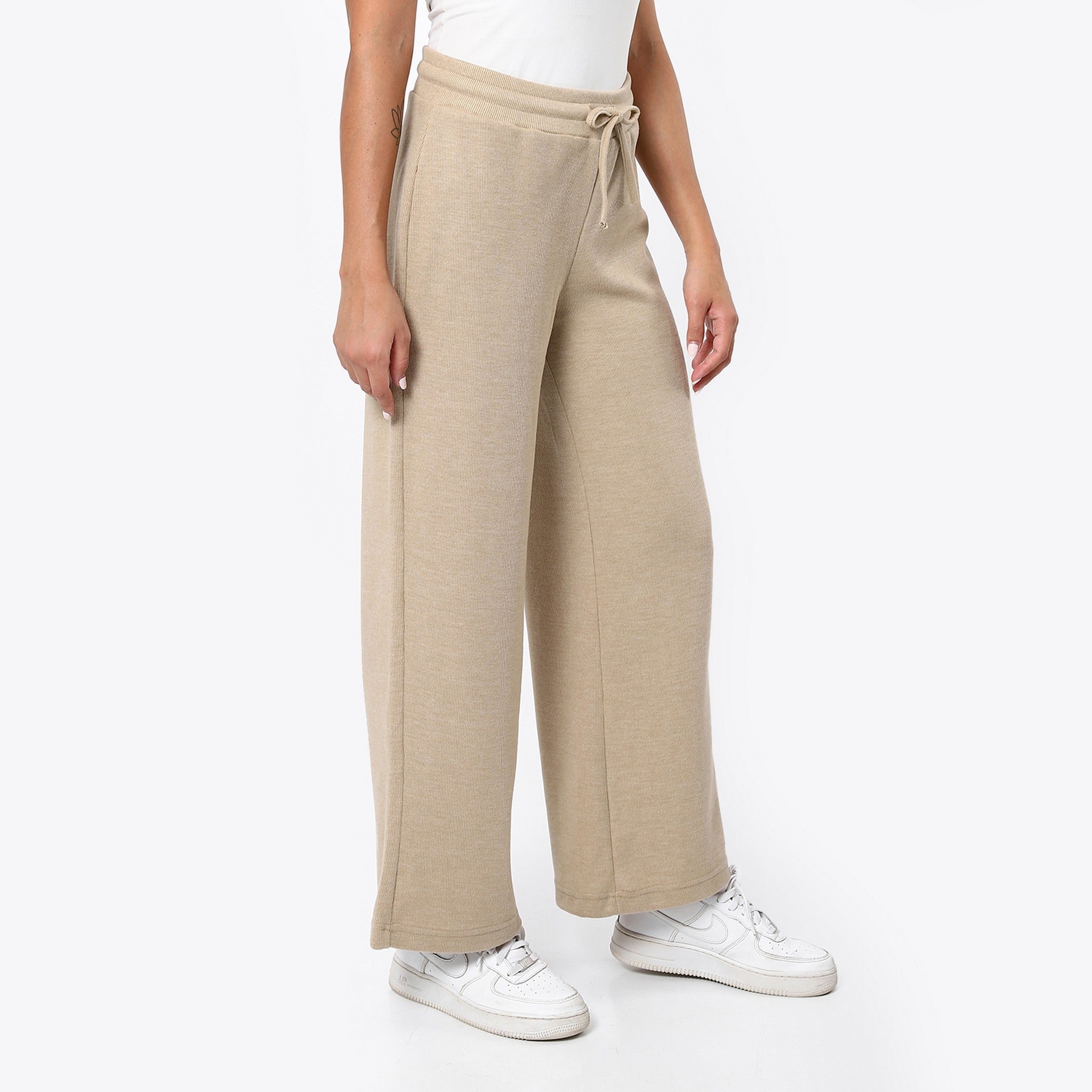 Heather Buff Beige Wide Leg Pants