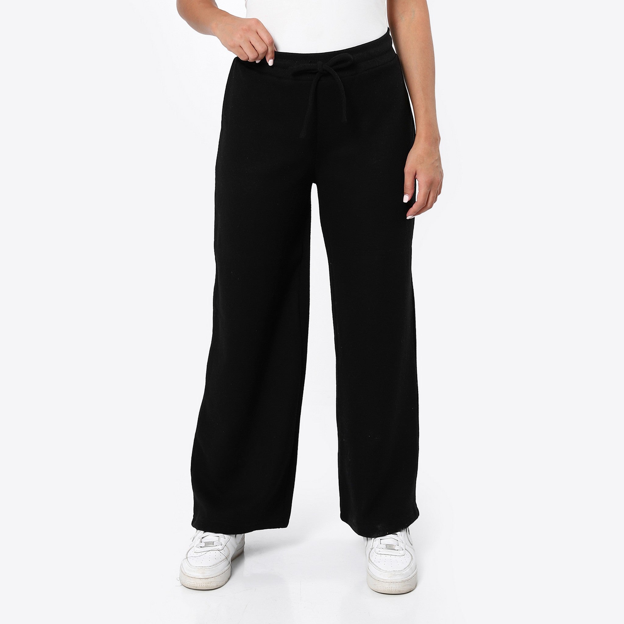 Plain Black Wide Leg Pants