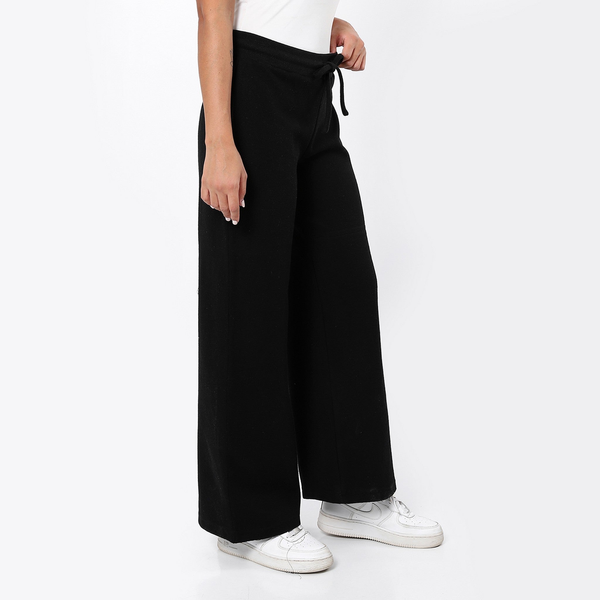 Plain Black Wide Leg Pants