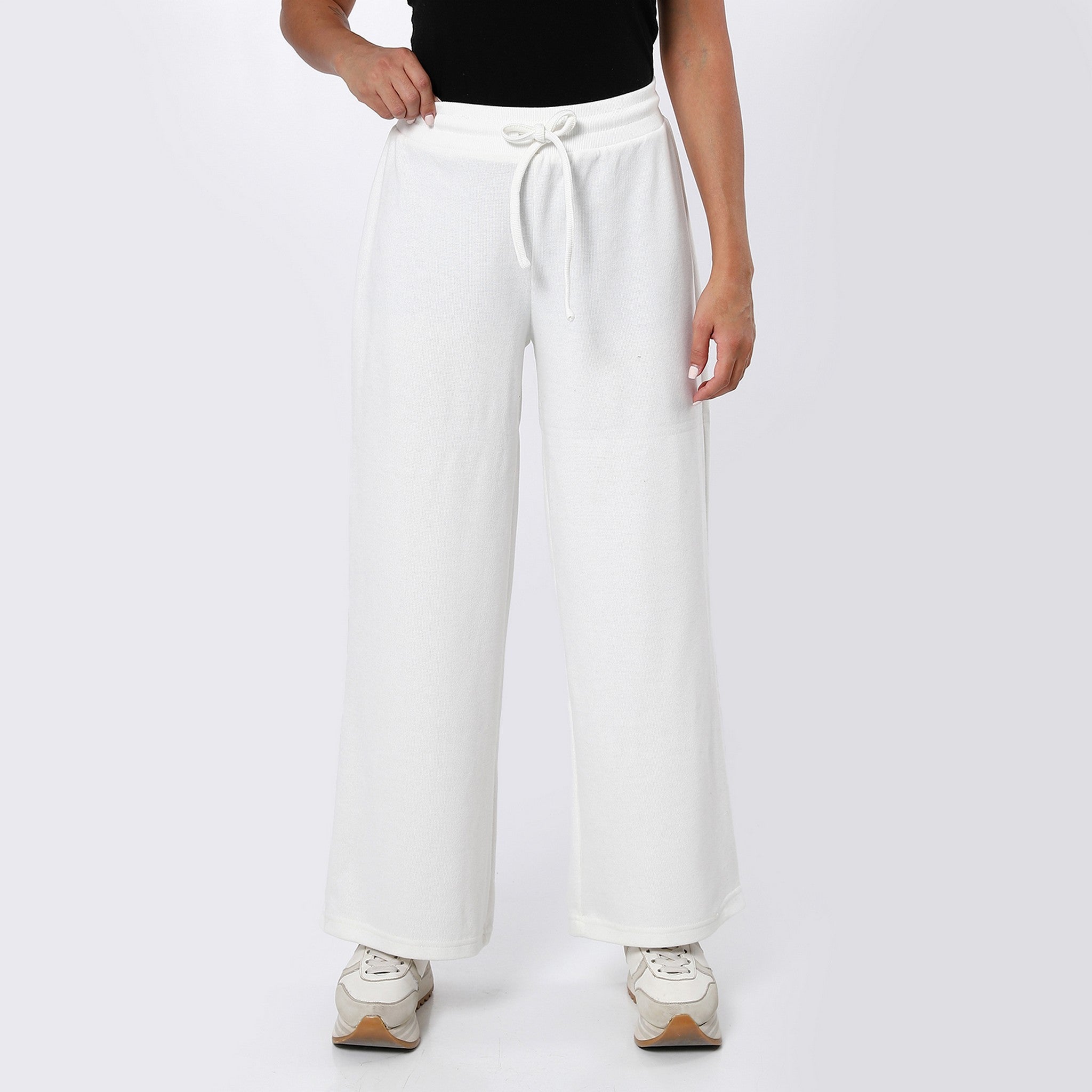 Plain White Wide Leg Pants