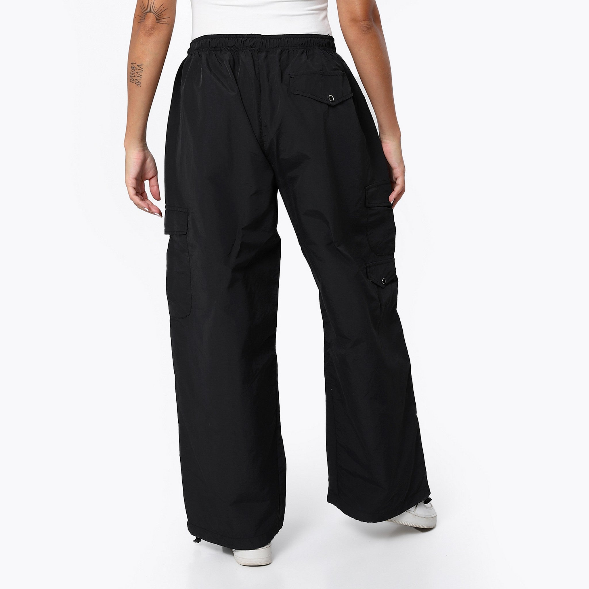 Wide Leg Black Trendy Cargo Pants