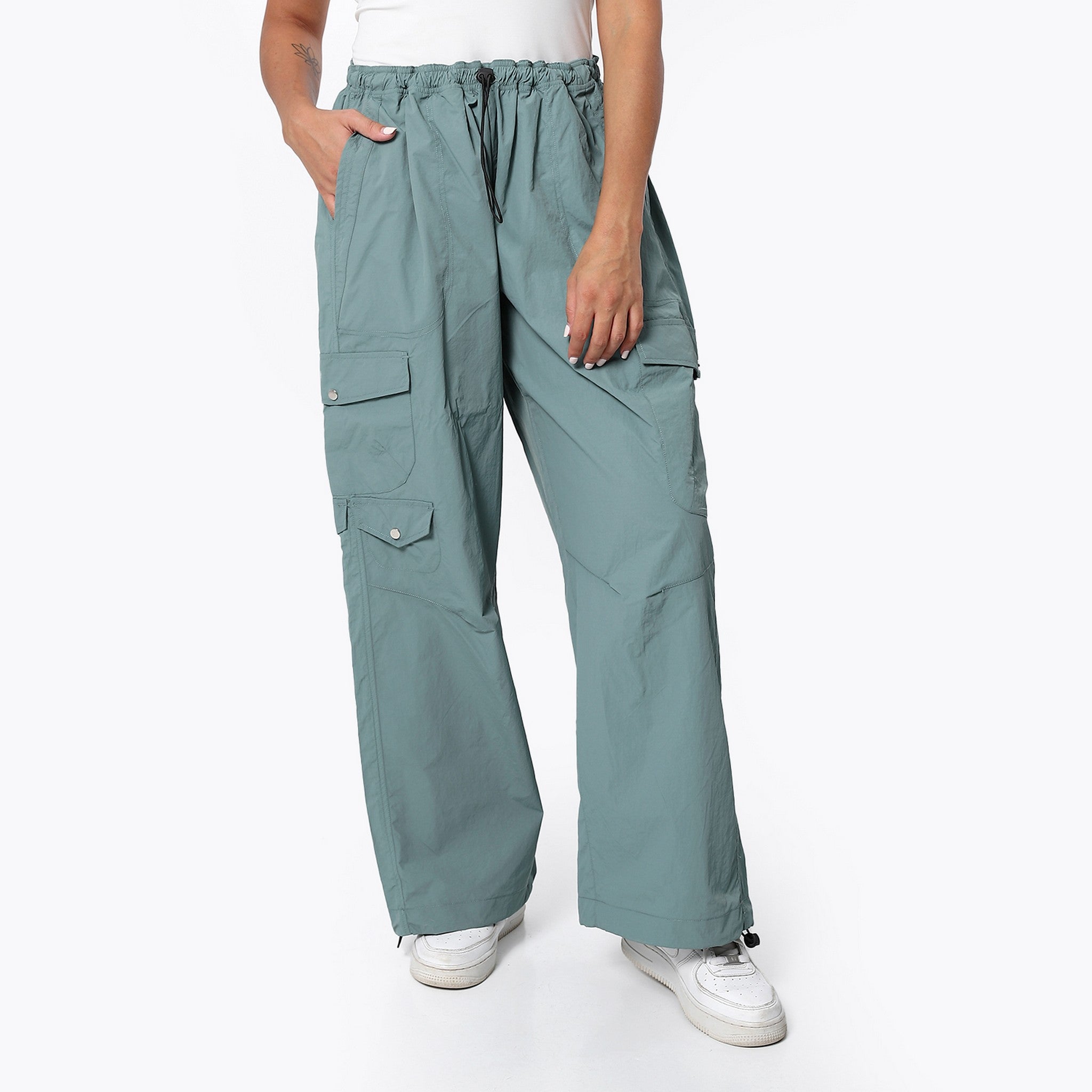 Wide Leg Pale Mint Trendy Cargo Pants