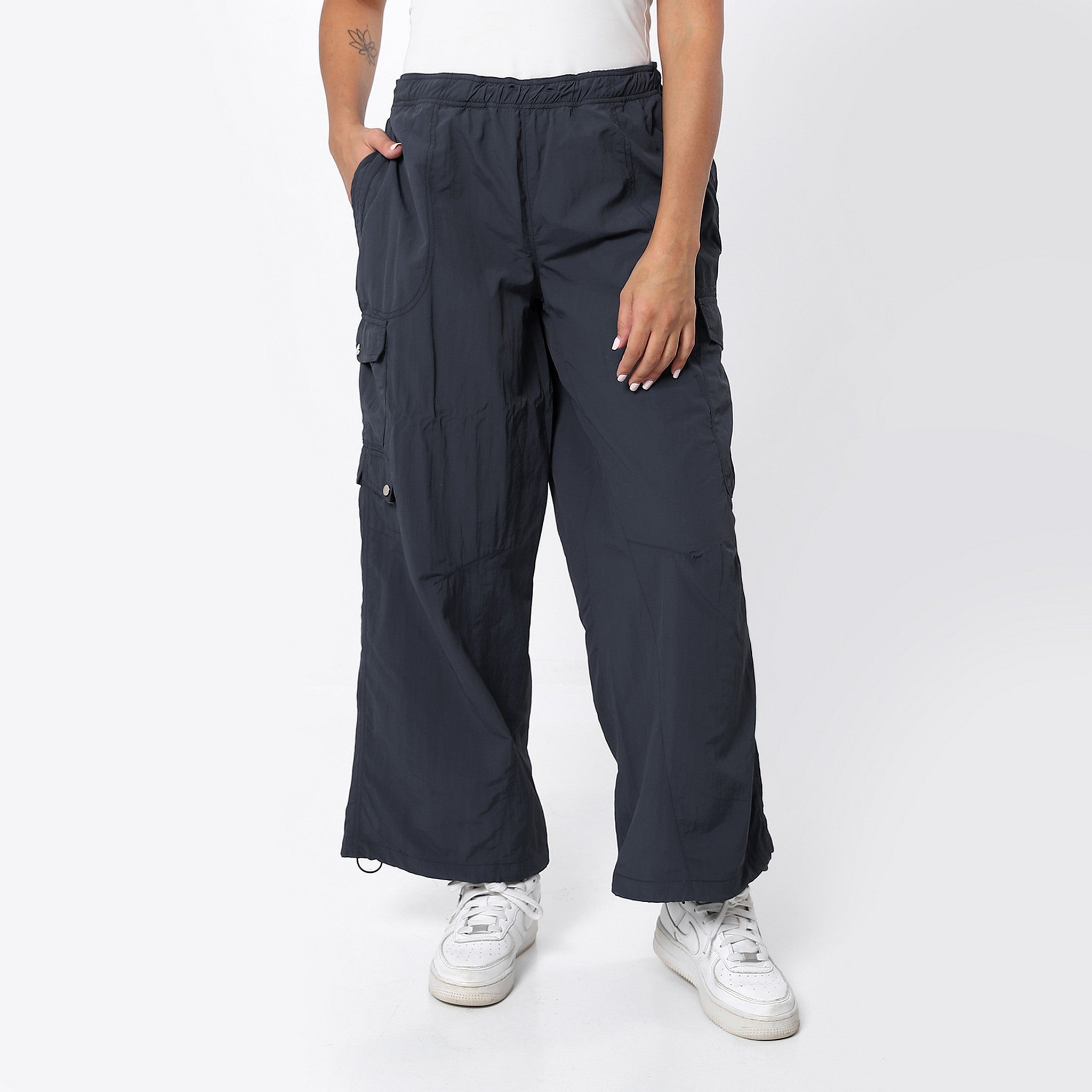 Wide Leg Navy Blue Trendy Cargo Pants