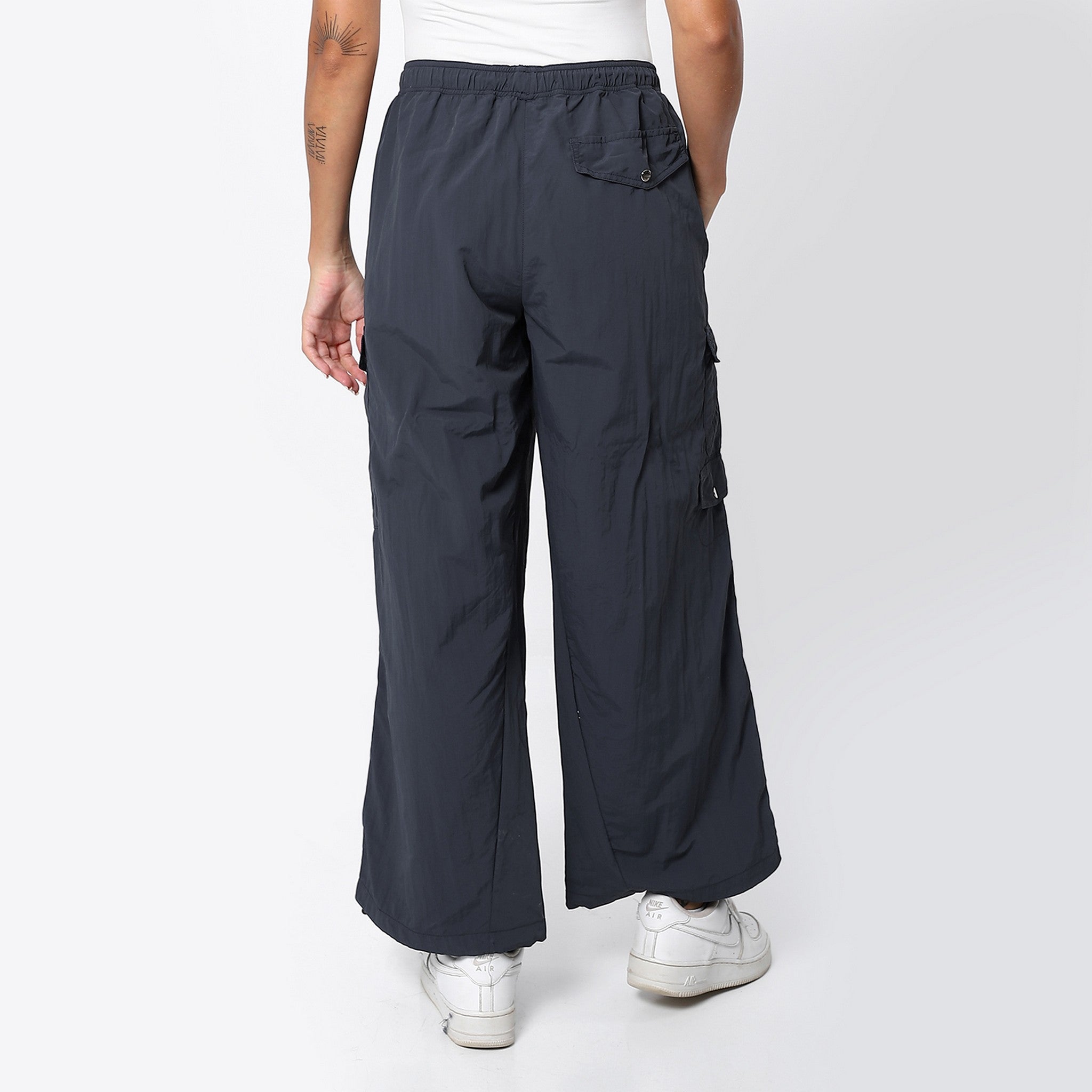 Wide Leg Navy Blue Trendy Cargo Pants