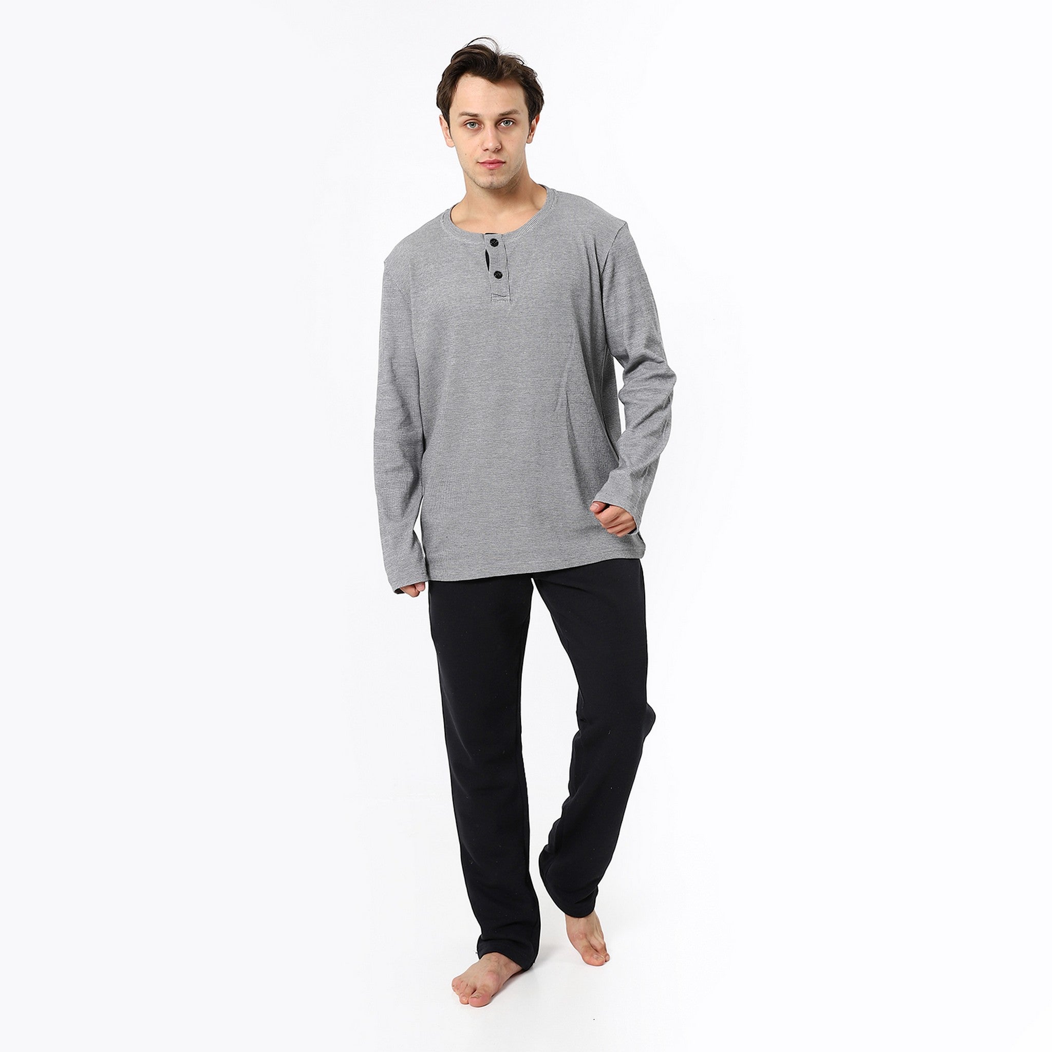 Coin Grey Knitted Seasonal Pajama Set