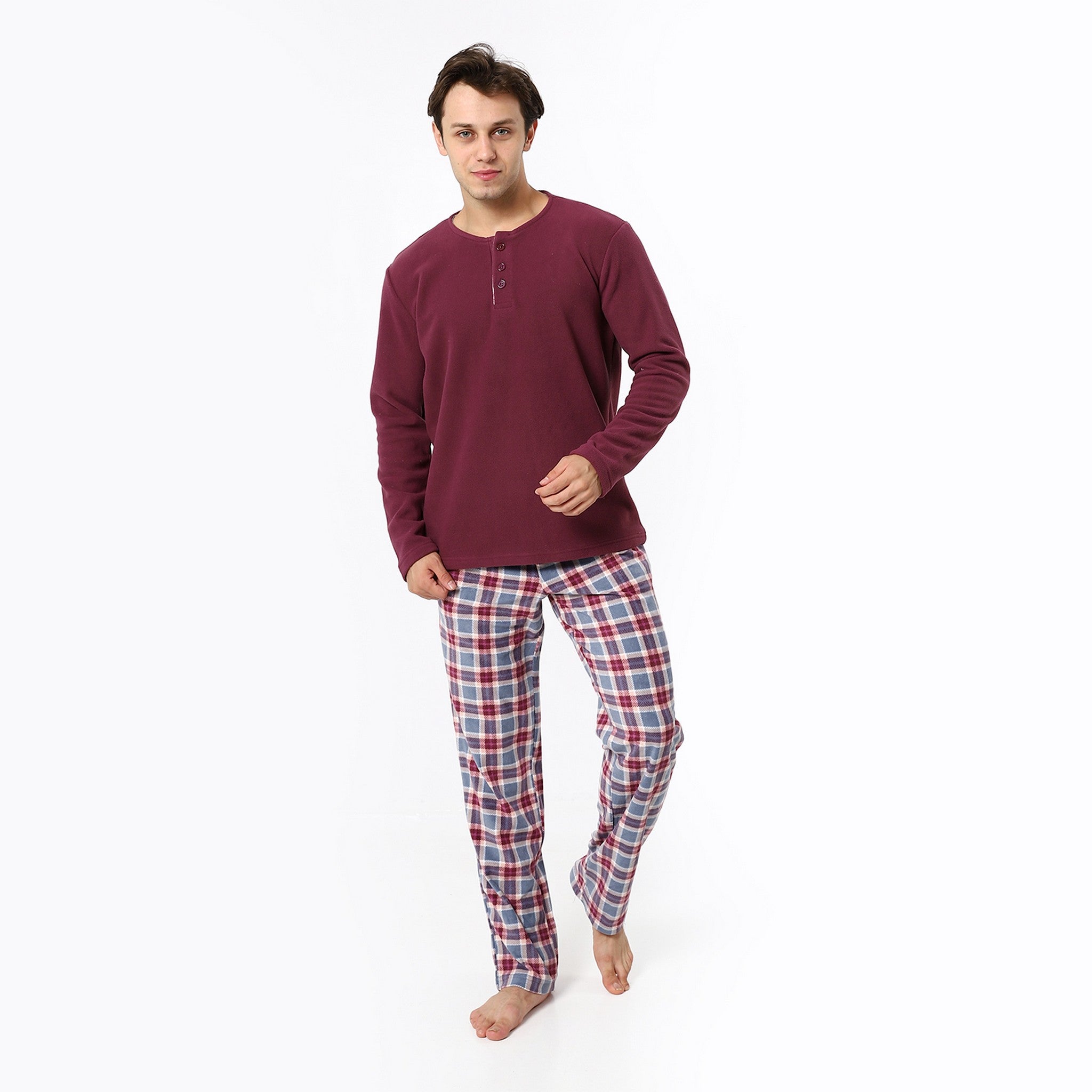 Maroon Plain Seasonal Pajama Set